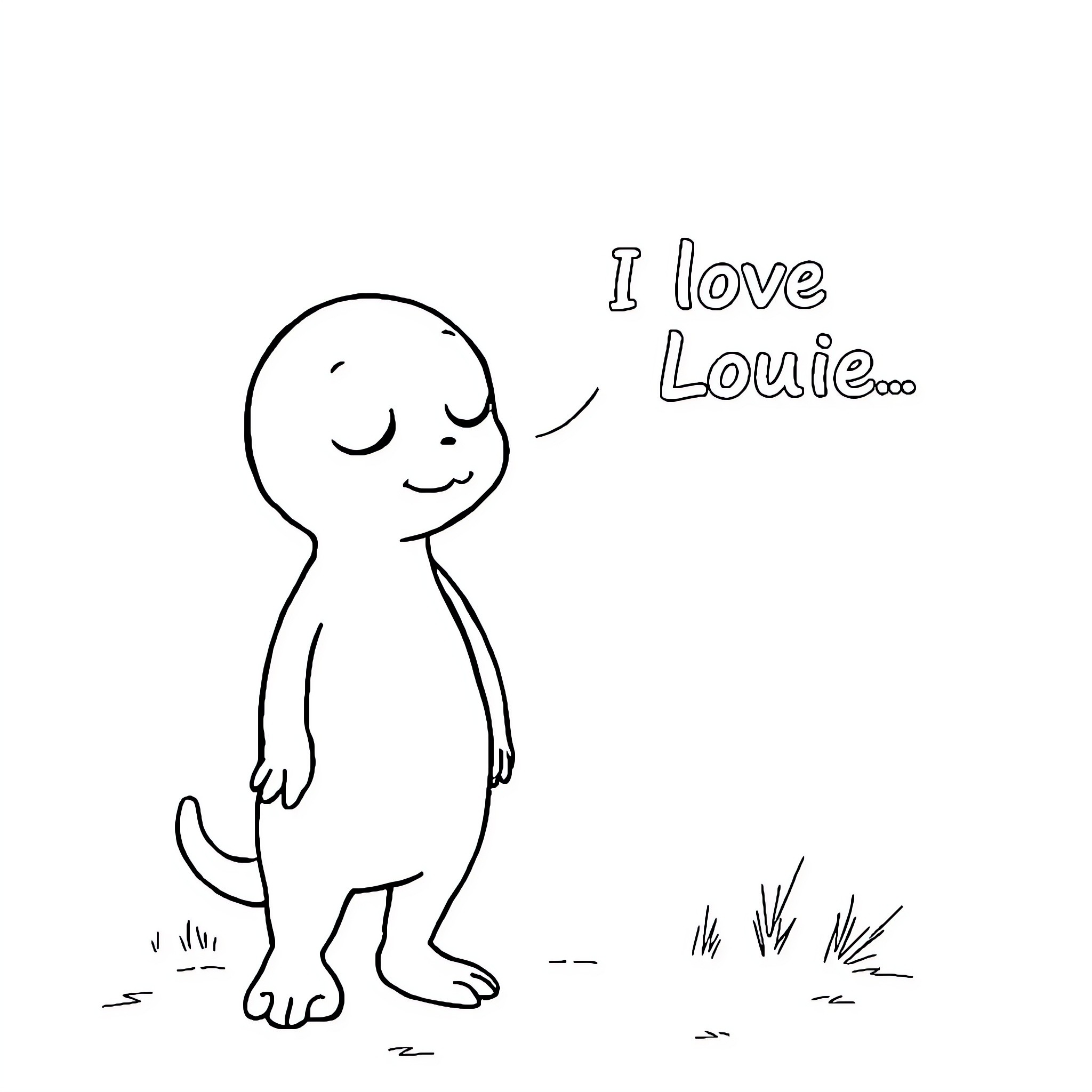 SCP-096 expressing affection for 'Louie' Coloring Page (free black-and-white line drawing printable PDF for all, from beginners to advanced learners, including children, teens, adults, and seniors)