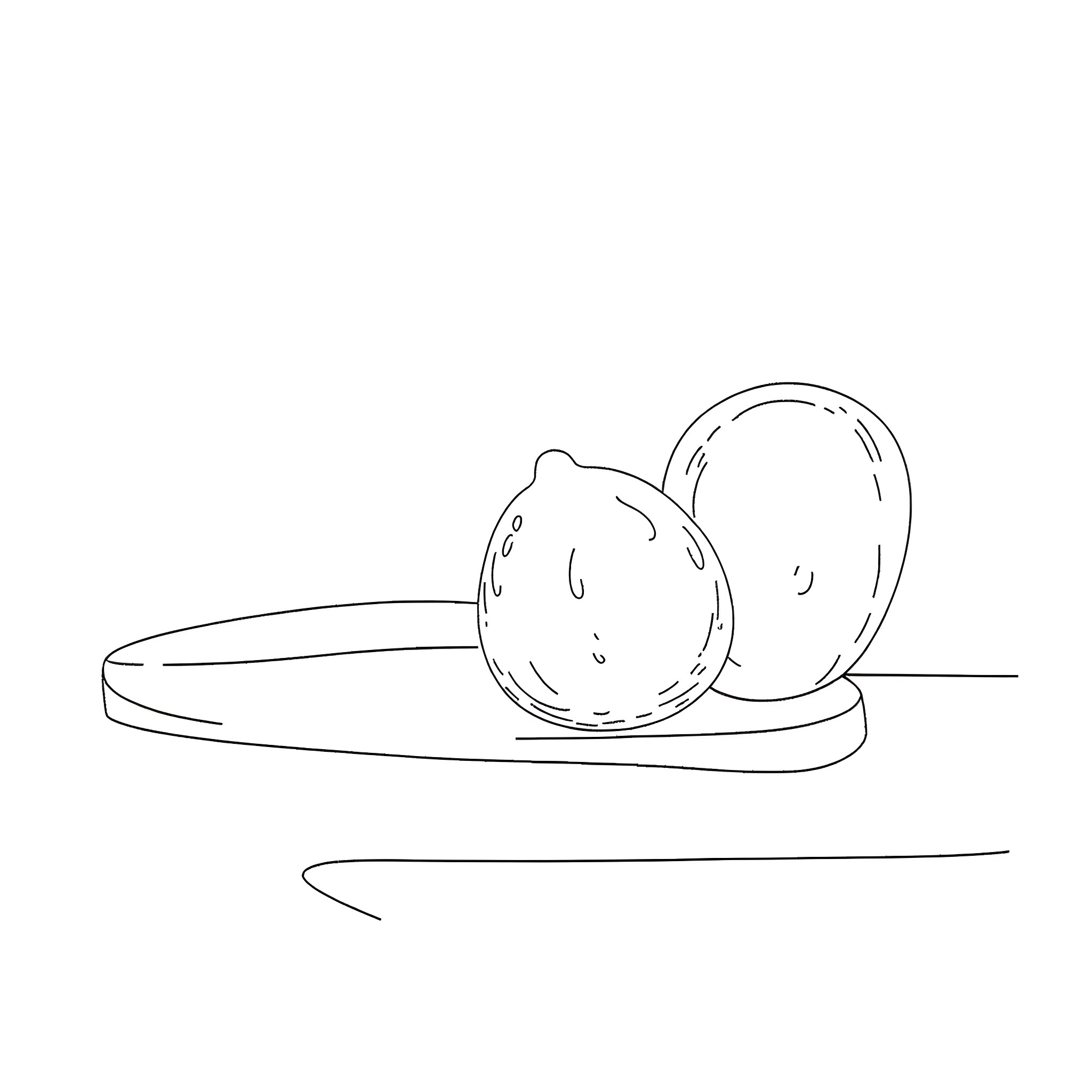 Lemon slices on a plate Coloring Page (free black-and-white line drawing printable PDF for all, from beginners to advanced learners, including children, teens, adults, and seniors)