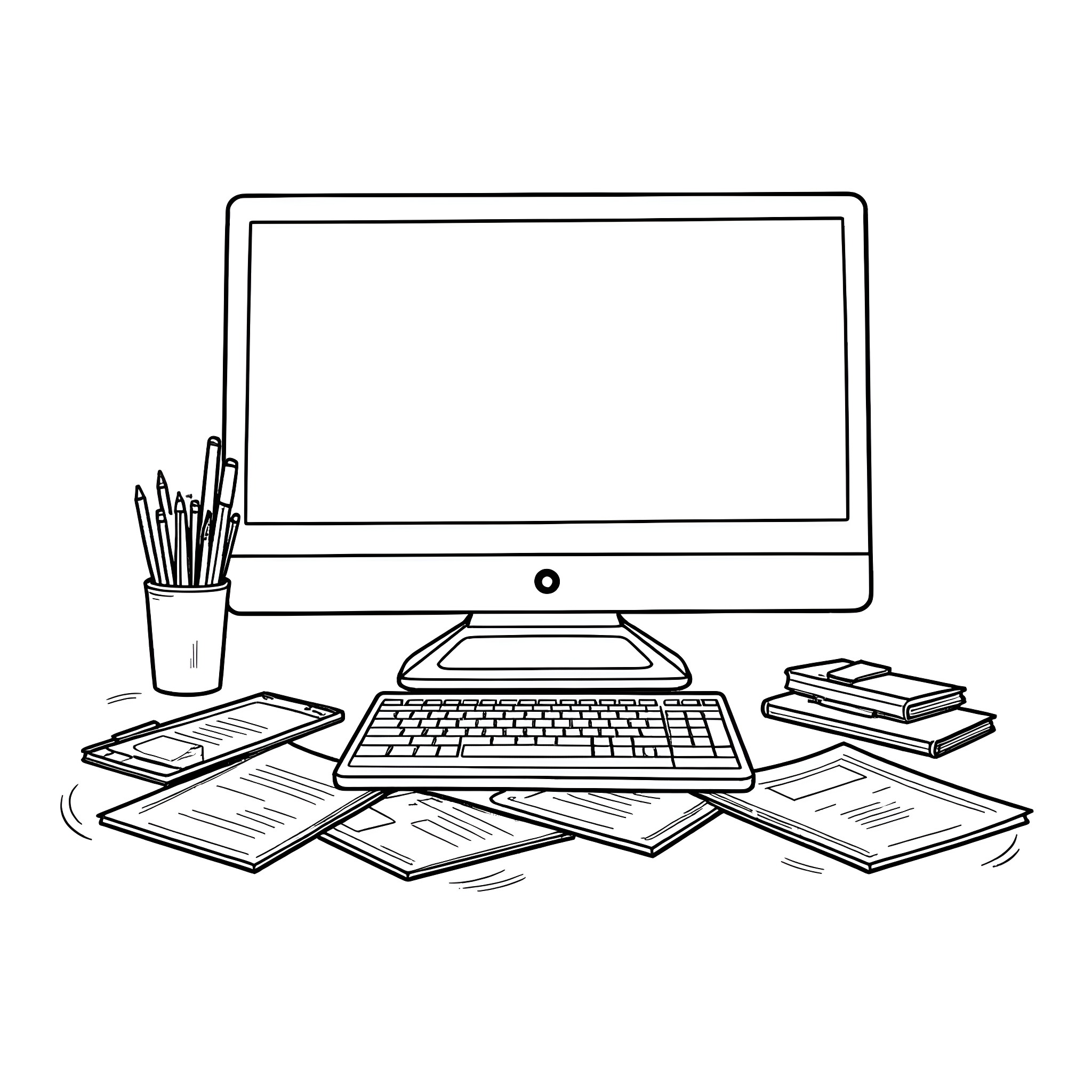 Working At A Computer Coloring In Best Computer Coloring Pages (Free Printable PDF)