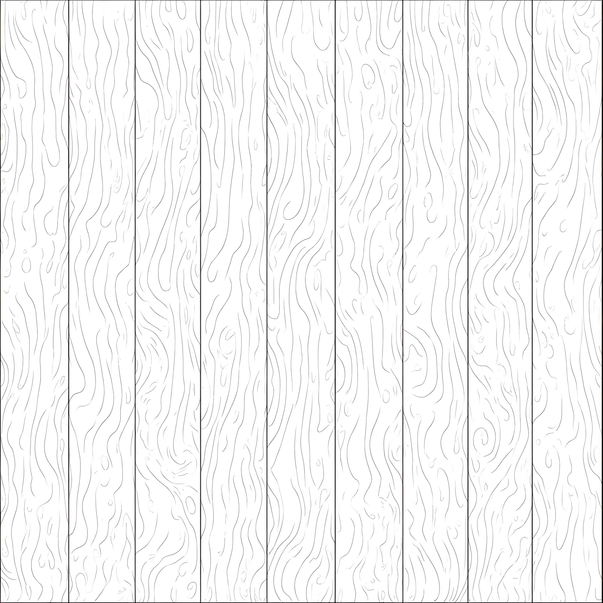 Wood Grain Pattern with Wavy Lines Coloring Page (free black-and-white line drawing printable PDF for all, from beginners to advanced learners, including children, teens, adults, and seniors)