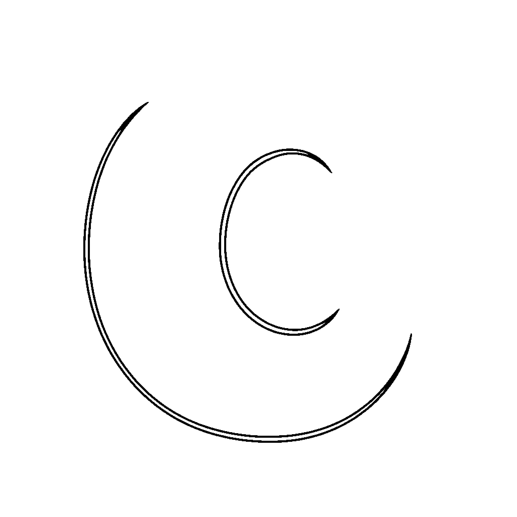 Graceful crescent moon shape Coloring Page (free black-and-white line drawing printable PDF for all, from beginners to advanced learners, including children, teens, adults, and seniors)