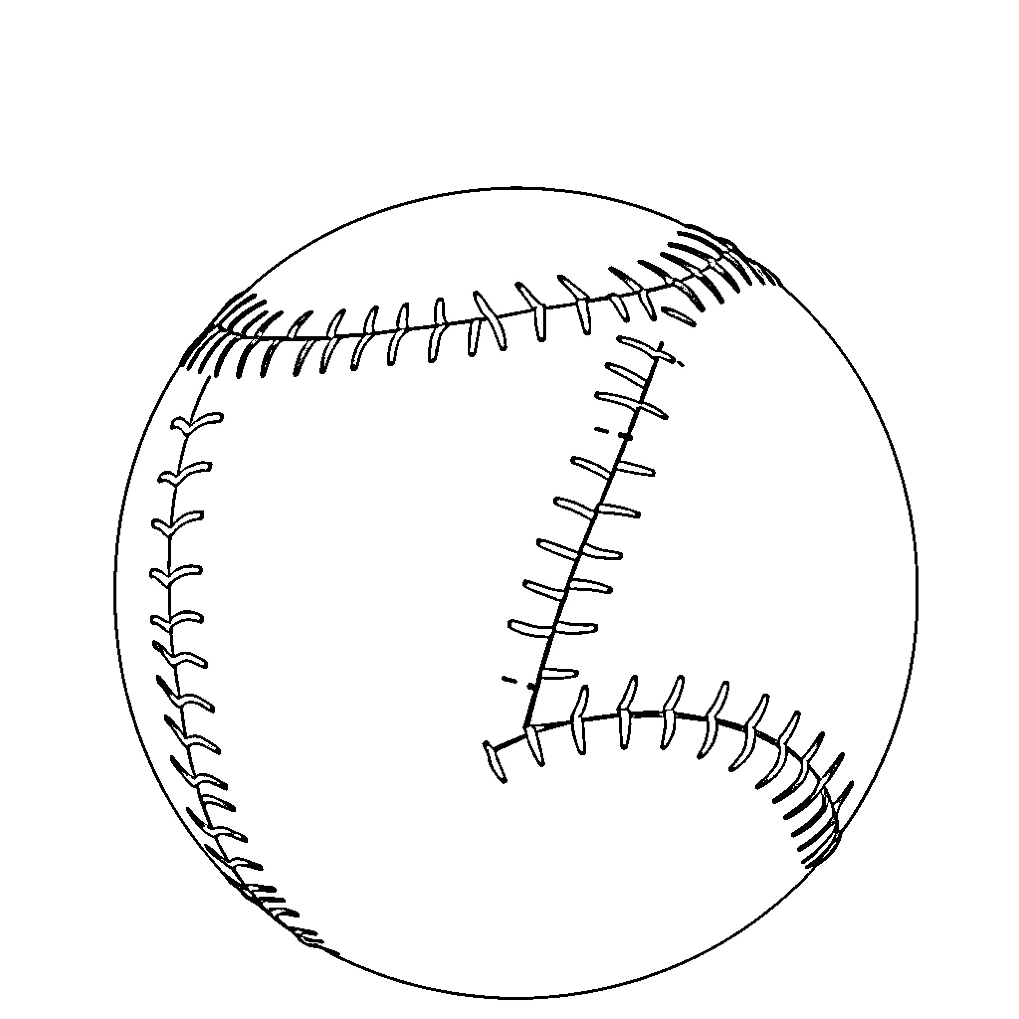 Baseball with stitching pattern Coloring Page (free black-and-white line drawing printable PDF for all, from beginners to advanced learners, including children, teens, adults, and seniors)