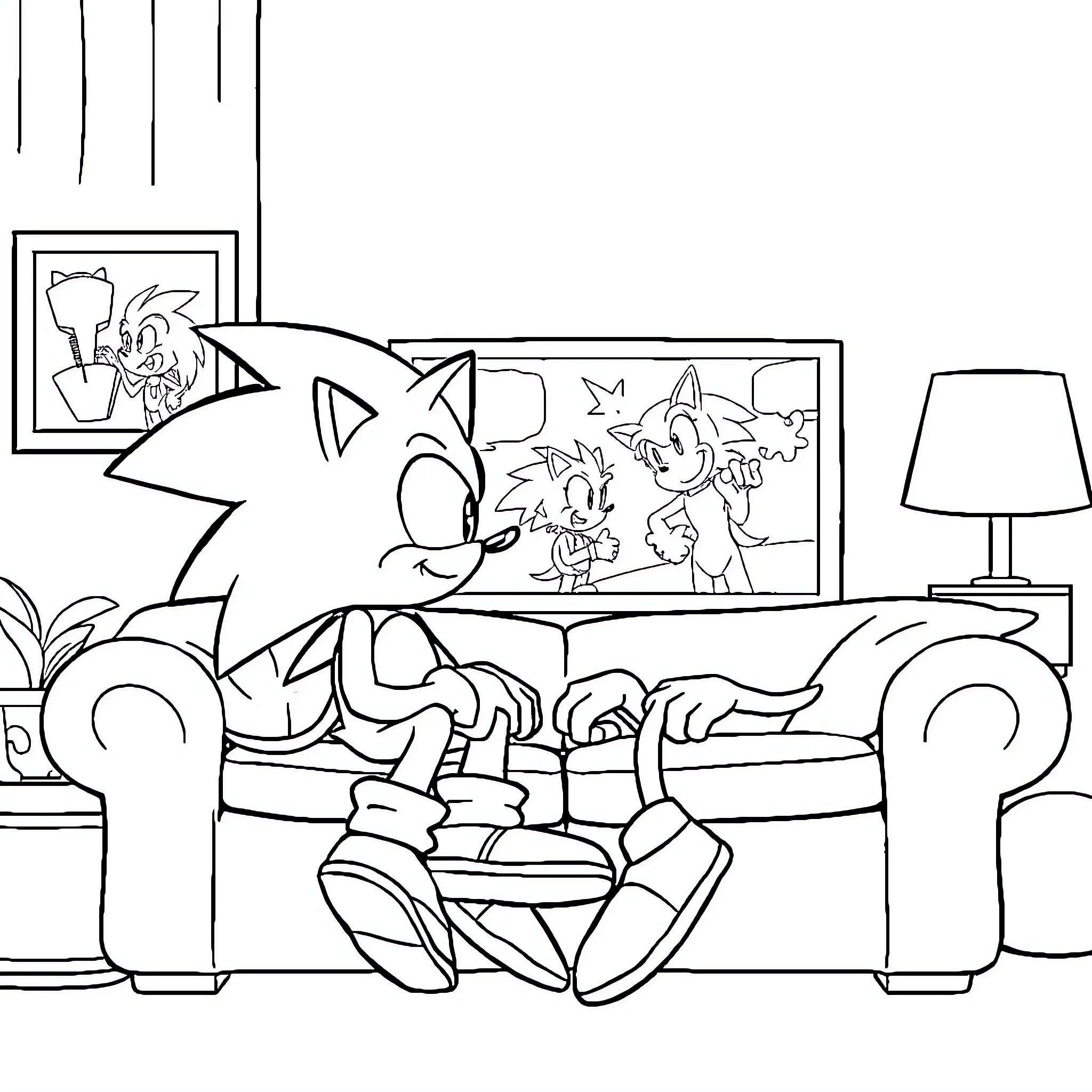 Gabie's Relaxing Game Time Coloring Page (free black-and-white line drawing printable PDF for all, from beginners to advanced learners, including children, teens, adults, and seniors)