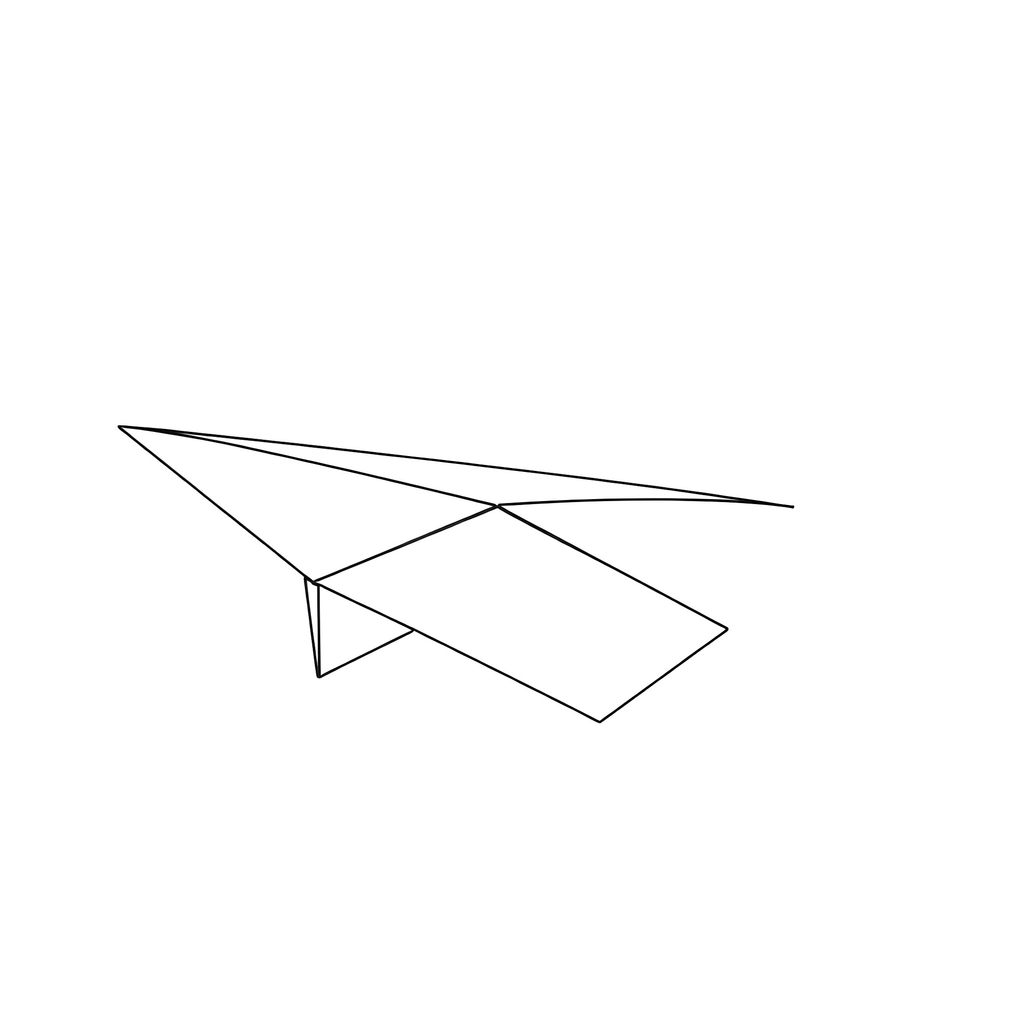 Paper Airplane in Flight Coloring Page (free black-and-white line drawing printable PDF for all, from beginners to advanced learners, including children, teens, adults, and seniors)