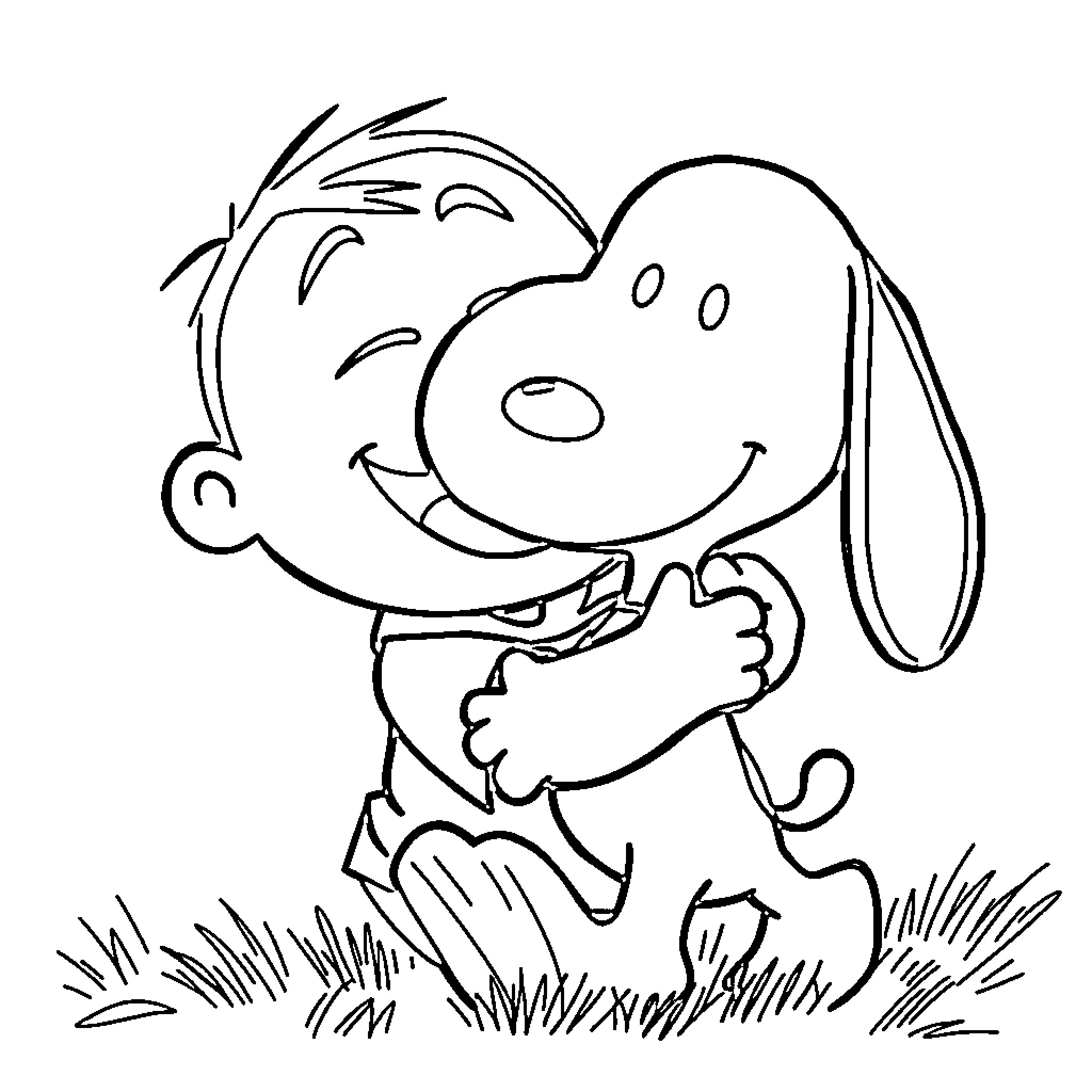 Shin Chan playing happily with a dog Coloring Page (free black-and-white line drawing printable PDF for all, from beginners to advanced learners, including children, teens, adults, and seniors)