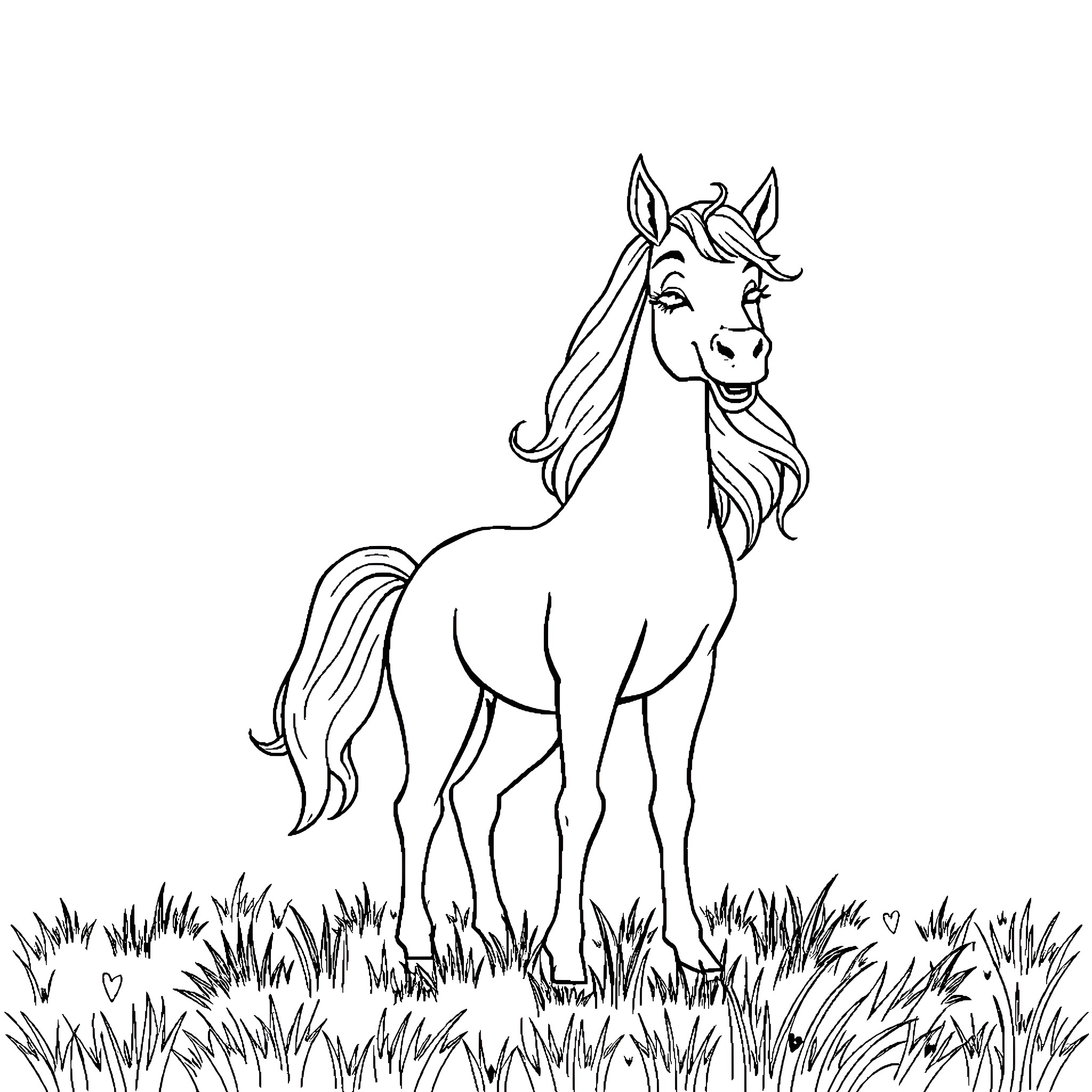 Centaur standing proudly in a field Coloring Page (free black-and-white line drawing printable PDF for all, from beginners to advanced learners, including children, teens, adults, and seniors)
