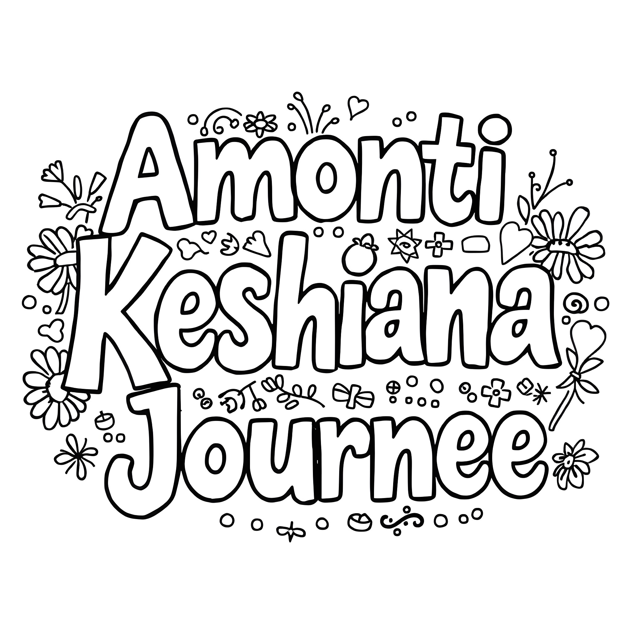 Letter of flowers on a journey Coloring Page (free black-and-white line drawing printable PDF for all, from beginners to advanced learners, including children, teens, adults, and seniors)