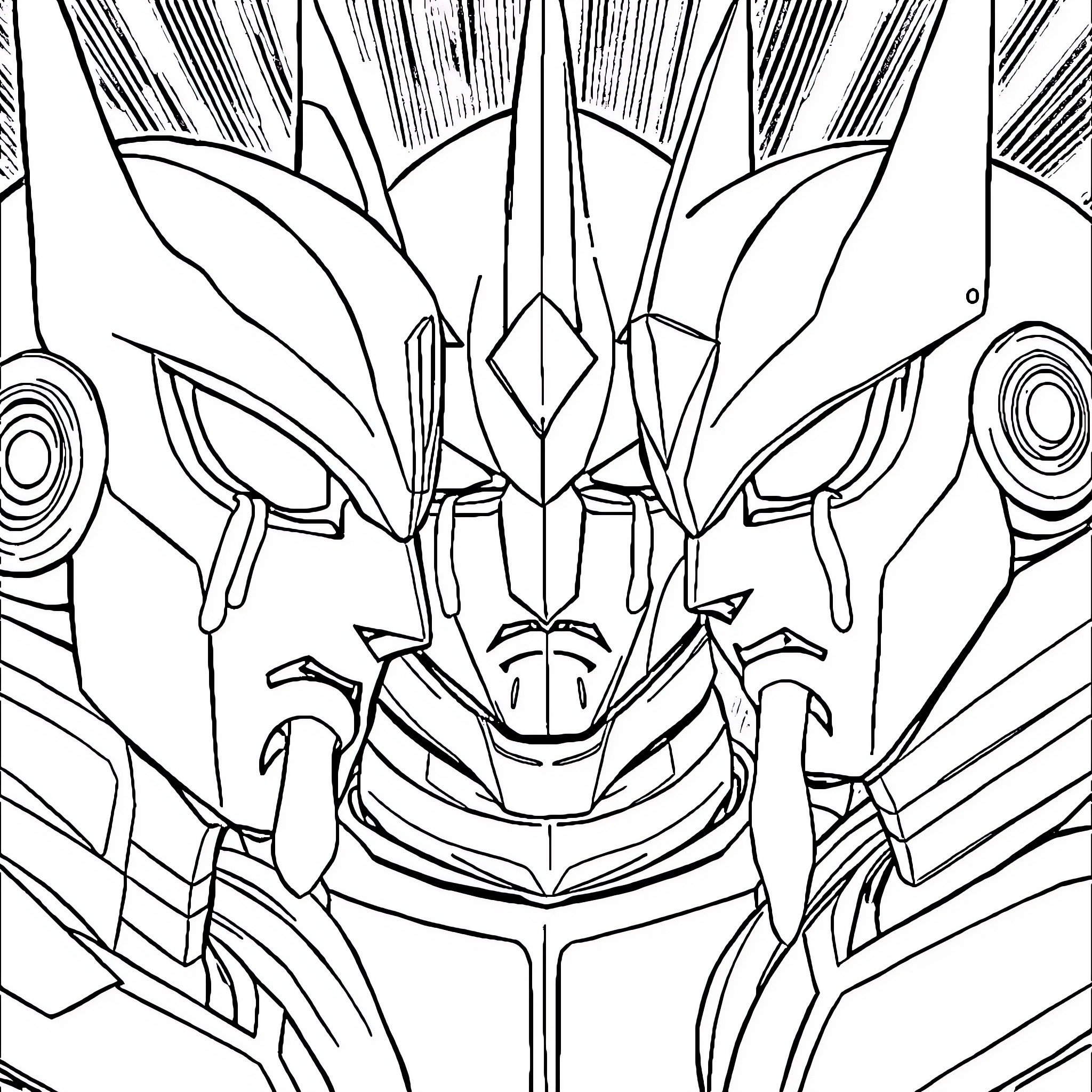Ultraman heroically facing a formidable foe Coloring Page (free black-and-white line drawing printable PDF for all, from beginners to advanced learners, including children, teens, adults, and seniors)