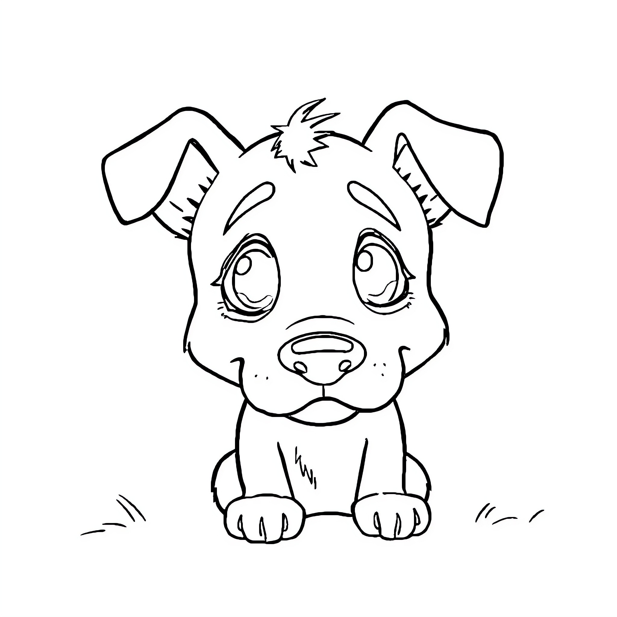 Bluey the Puppy's Curious Expression Coloring Page (free black-and-white line drawing printable PDF for all, from beginners to advanced learners, including children, teens, adults, and seniors)
