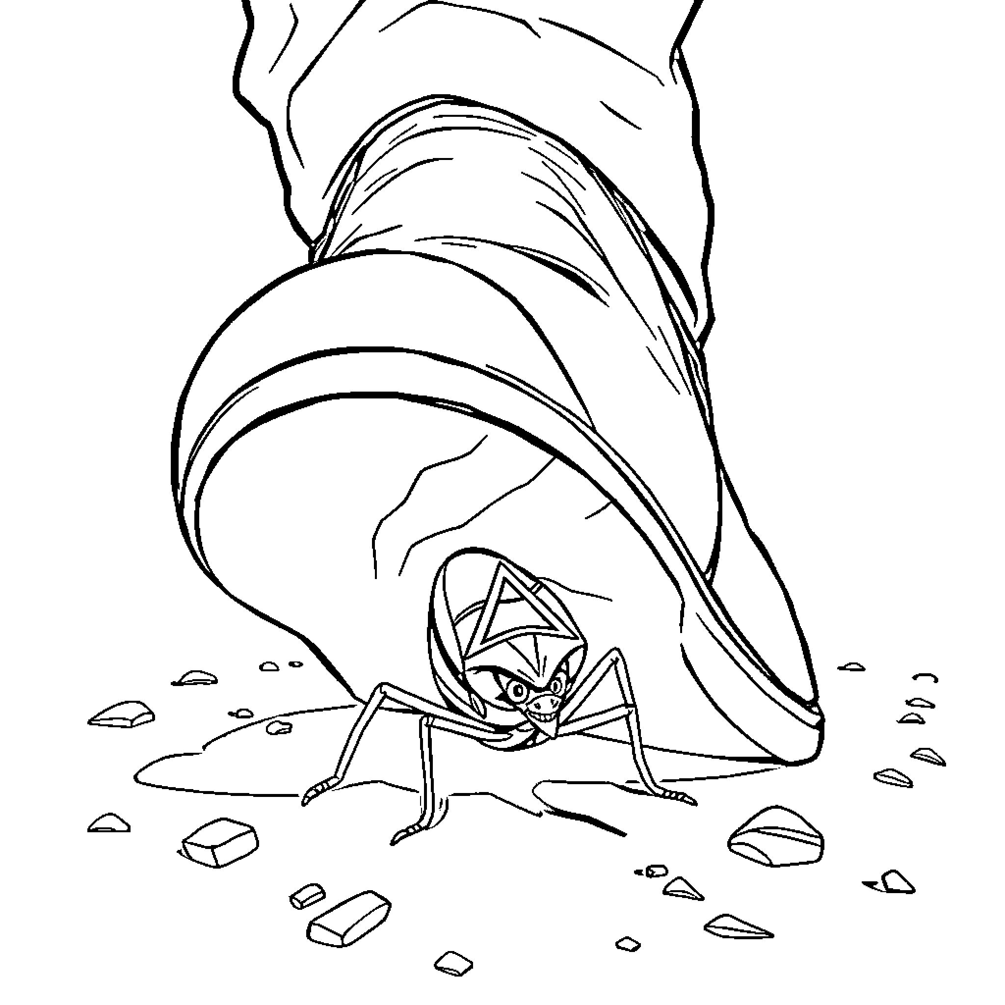 Netanyahu's Adversarial Stance Towards Insects Coloring Page (free black-and-white line drawing printable PDF for all, from beginners to advanced learners, including children, teens, adults, and seniors)
