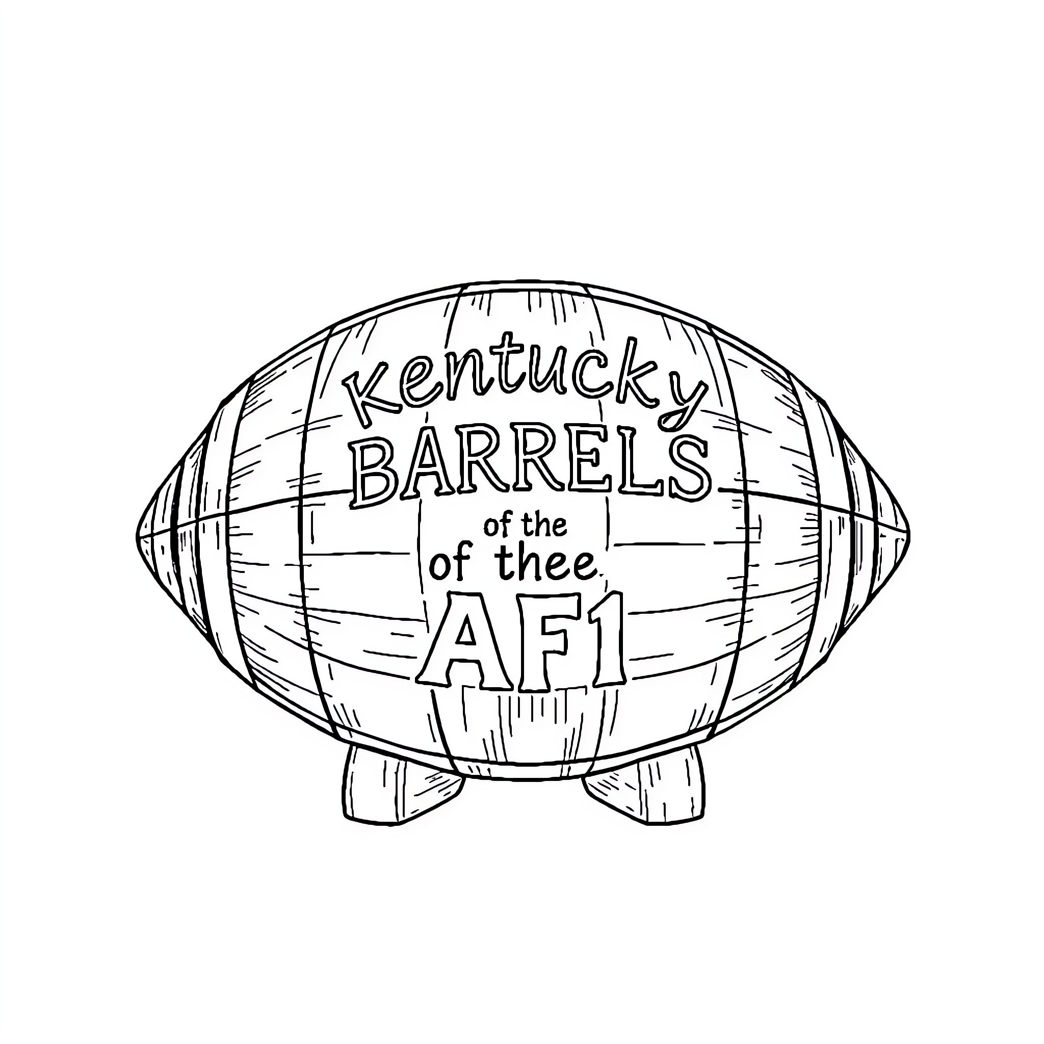 Barrel of the Kentucky Barrels of the AF1 Coloring Page (free black-and-white line drawing printable PDF for all, from beginners to advanced learners, including children, teens, adults, and seniors)