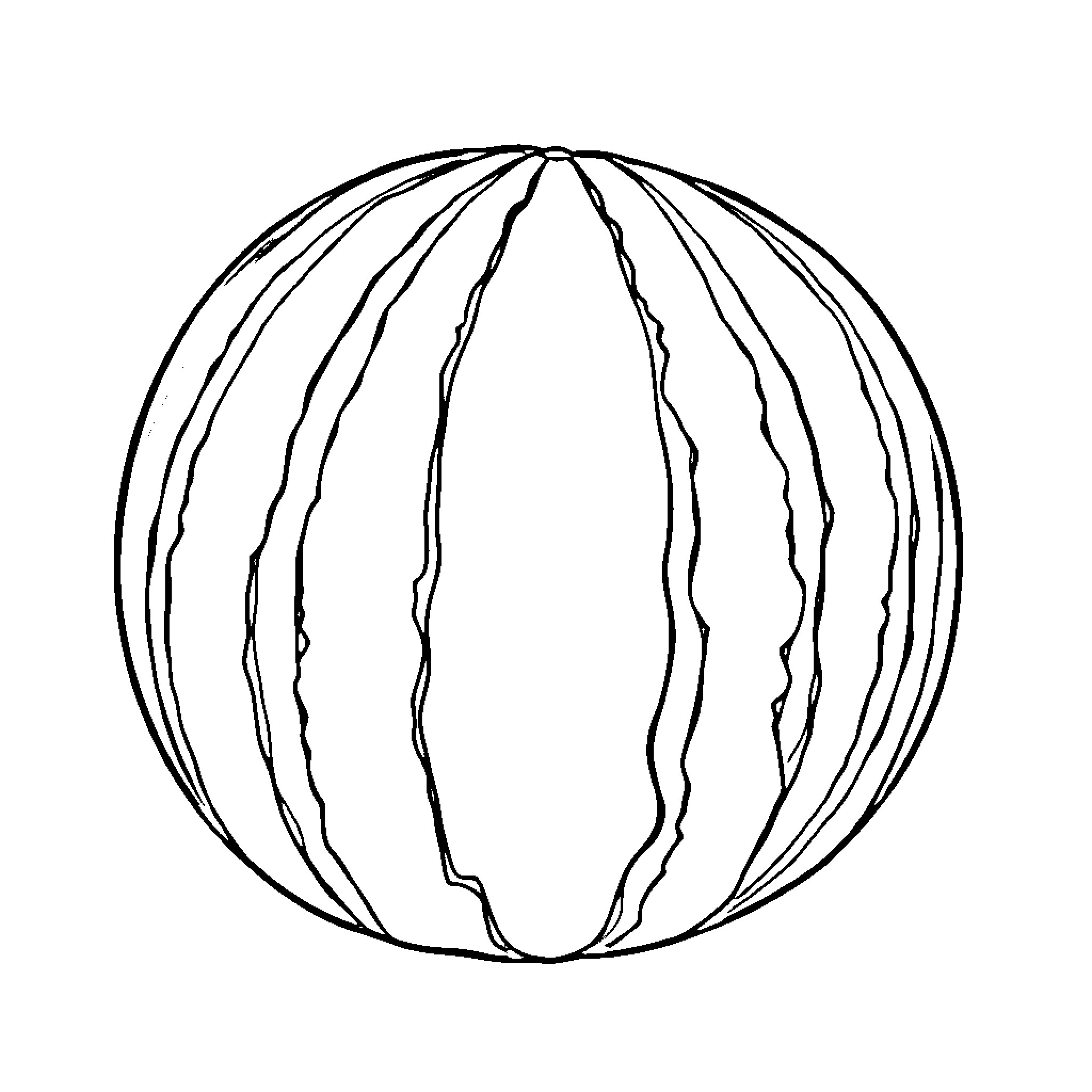 Watermelon drawn with abstract lines Coloring Page (free black-and-white line drawing printable PDF for all, from beginners to advanced learners, including children, teens, adults, and seniors)