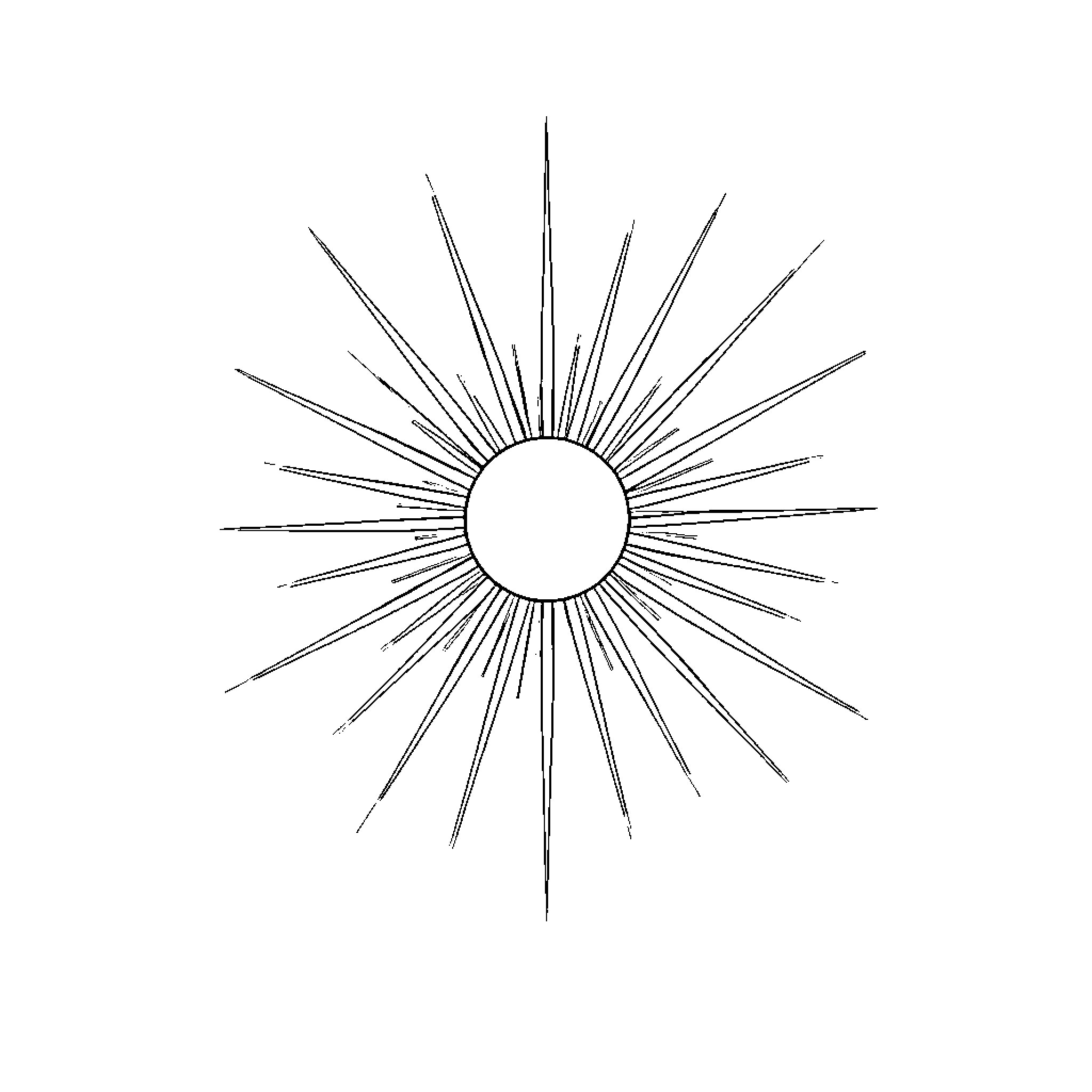 Sun's radiant burst of energy Coloring Page (free black-and-white line drawing printable PDF for all, from beginners to advanced learners, including children, teens, adults, and seniors)