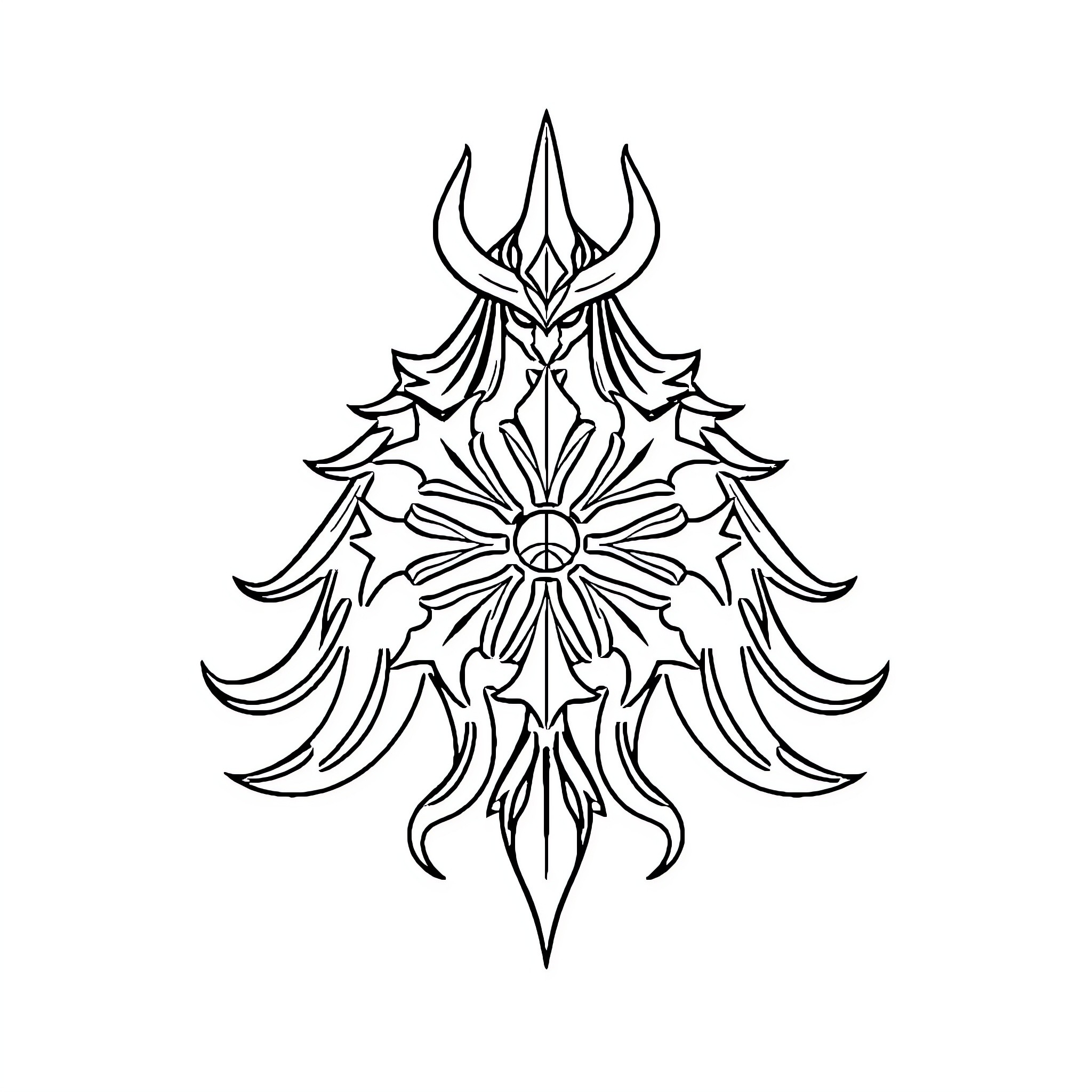 Kiramann's Abstract Peace Symbol Design Coloring Page (free black-and-white line drawing printable PDF for all, from beginners to advanced learners, including children, teens, adults, and seniors)