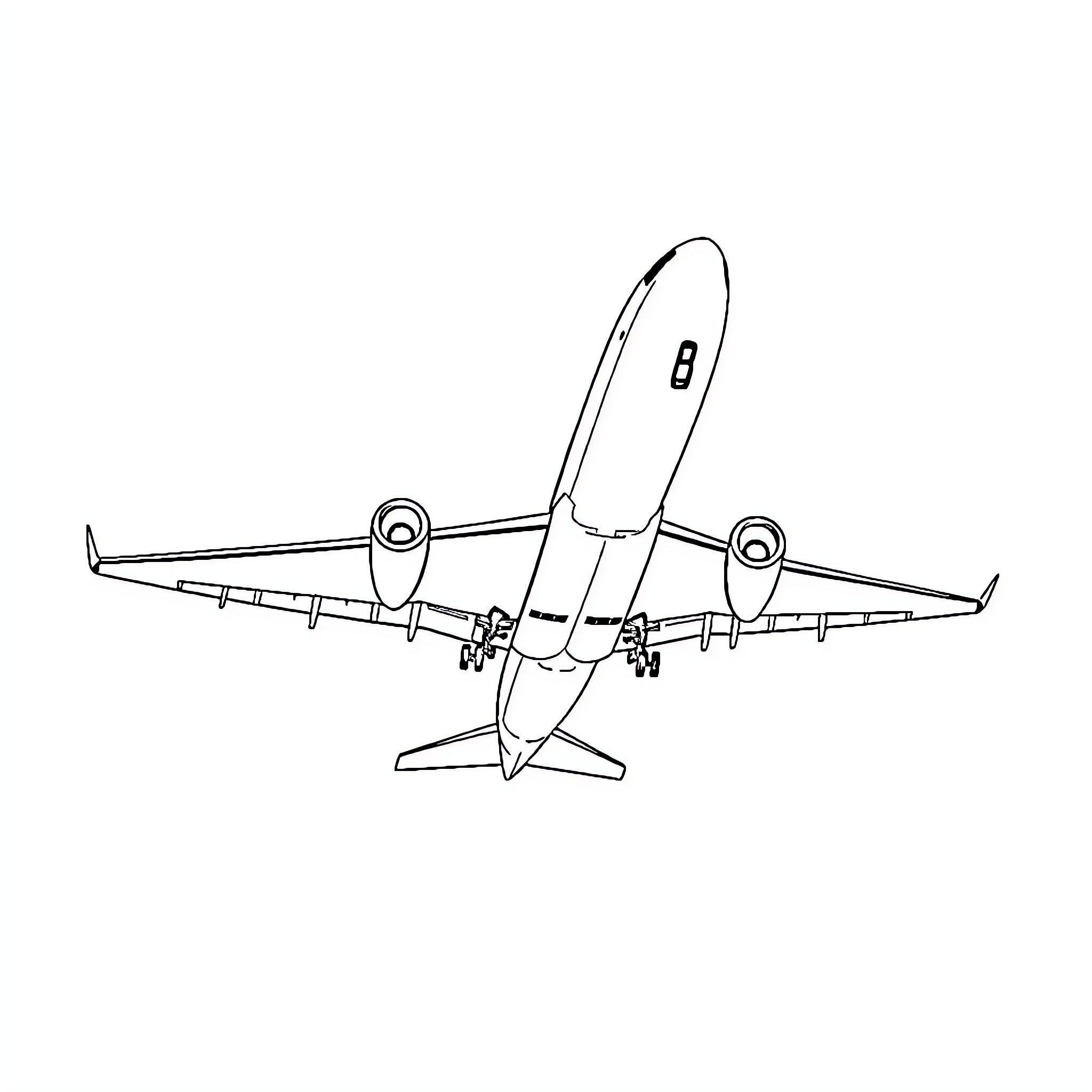 Aircraft preparing for takeoff Coloring Page (free black-and-white line drawing printable PDF for all, from beginners to advanced learners, including children, teens, adults, and seniors)