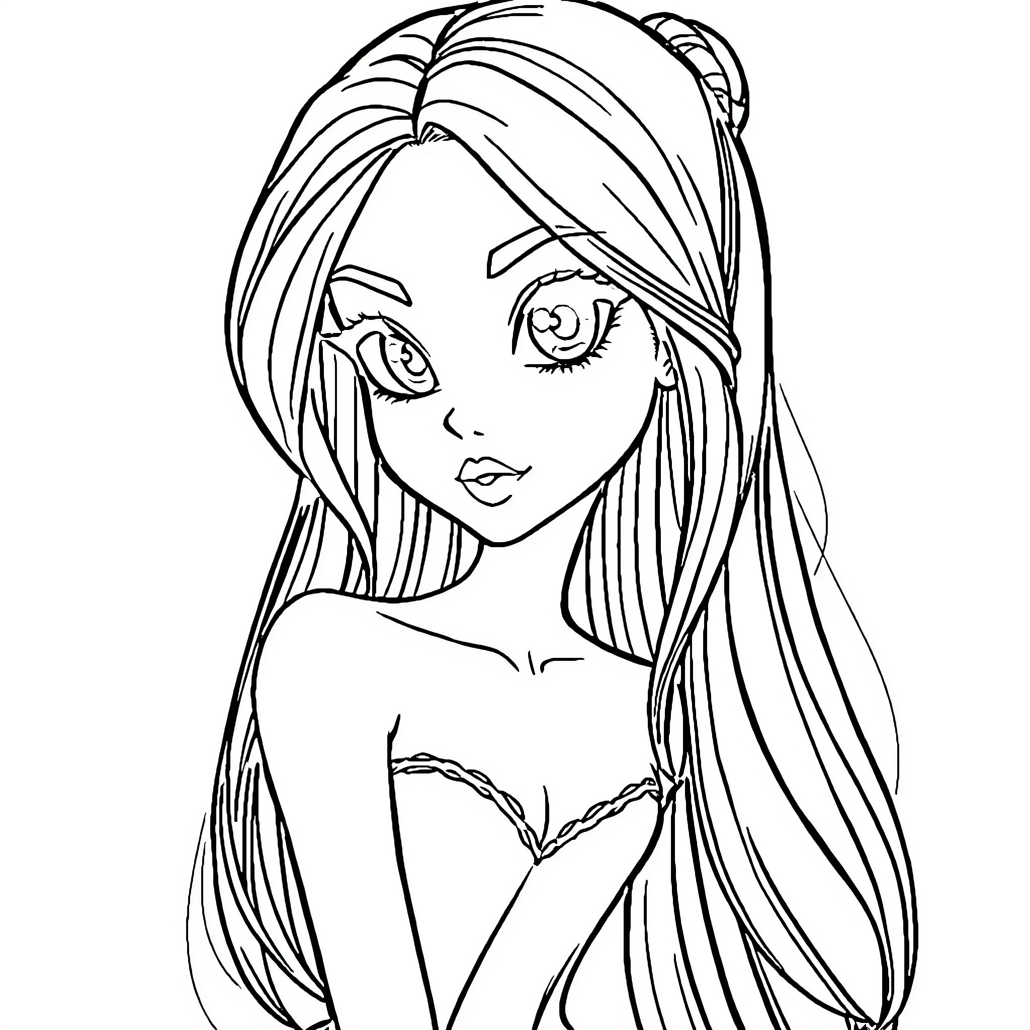 Bailarina in elegant dance pose Coloring Page (free black-and-white line drawing printable PDF for all, from beginners to advanced learners, including children, teens, adults, and seniors)