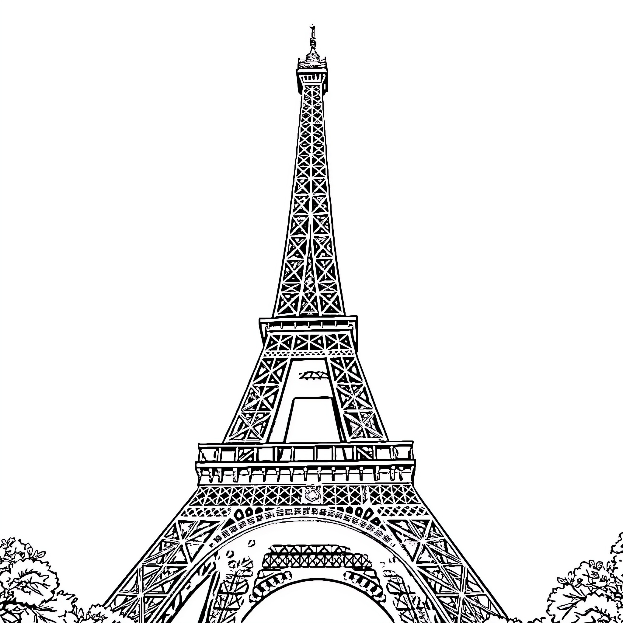 Tower of architectural grandeur and engineering marvel Coloring Page (free black-and-white line drawing printable PDF for all, from beginners to advanced learners, including children, teens, adults, and seniors)
