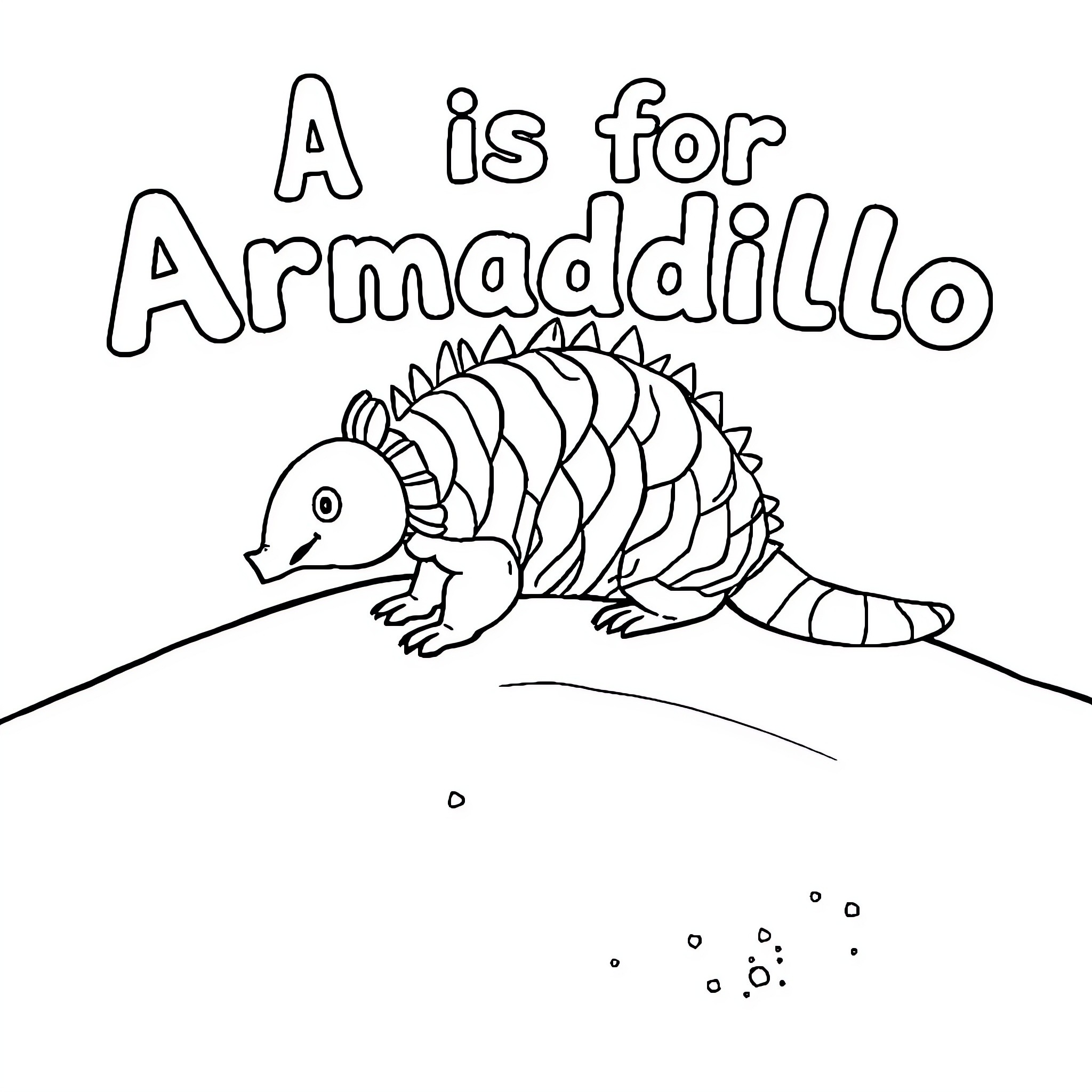 Armadillo in a coloring page illustration Coloring Page (free black-and-white line drawing printable PDF for all, from beginners to advanced learners, including children, teens, adults, and seniors)
