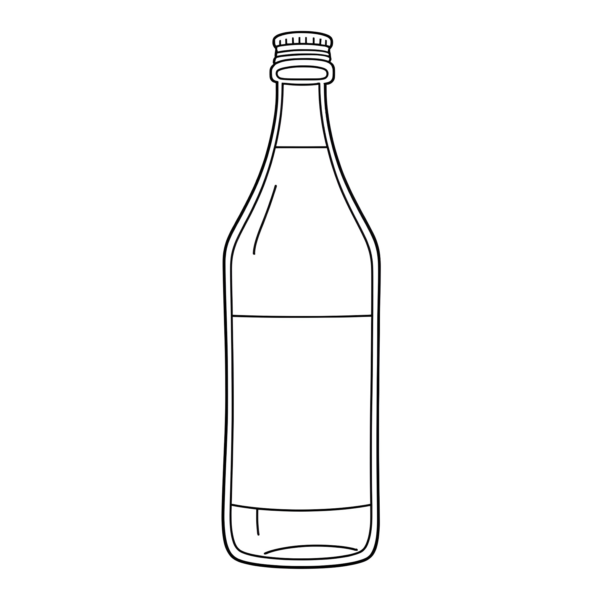 Jey Uso's Bottle Silhouette Coloring Page (free black-and-white line drawing printable PDF for all, from beginners to advanced learners, including children, teens, adults, and seniors)