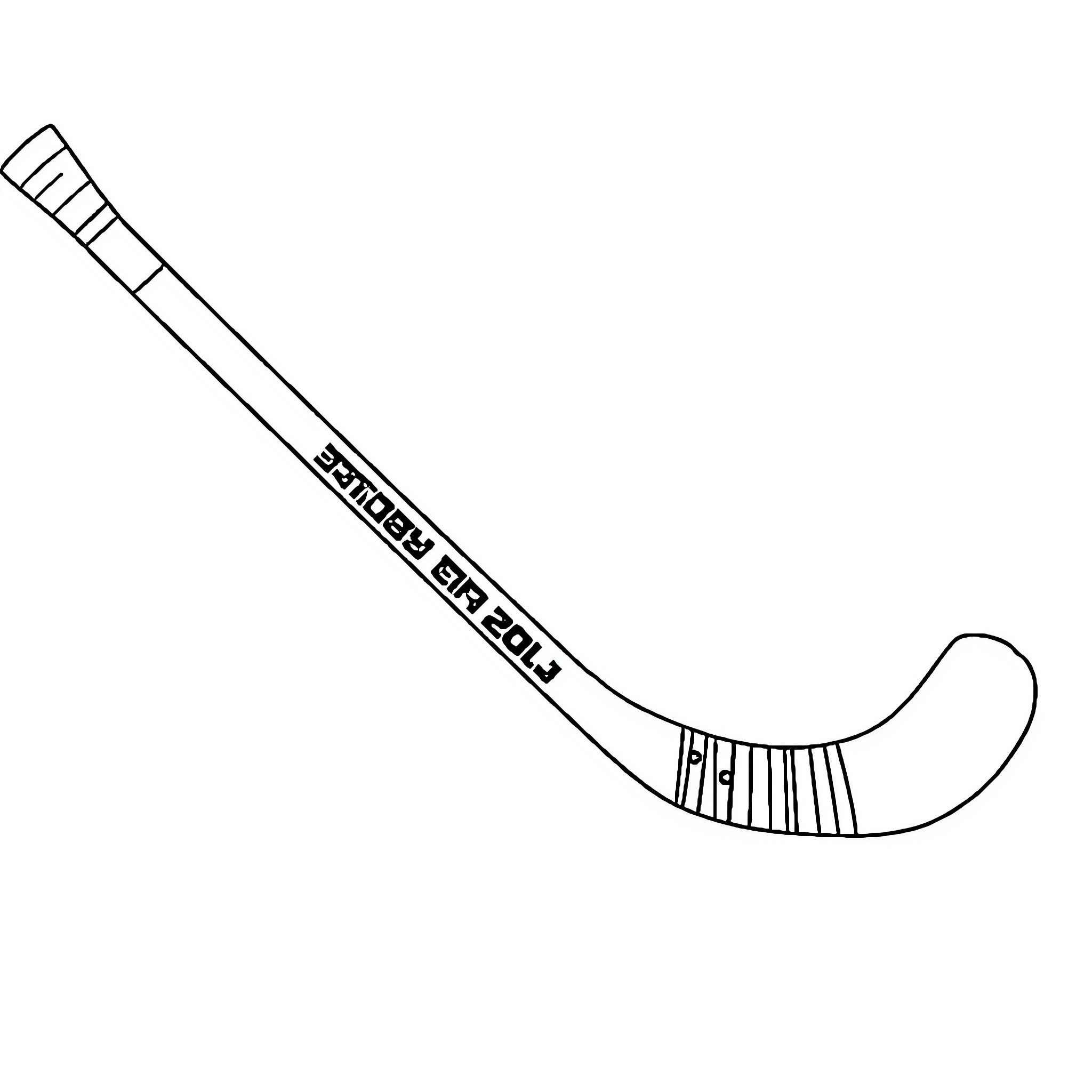 Hockey Stick with Minimal Details Coloring Page (free black-and-white line drawing printable PDF for all, from beginners to advanced learners, including children, teens, adults, and seniors)