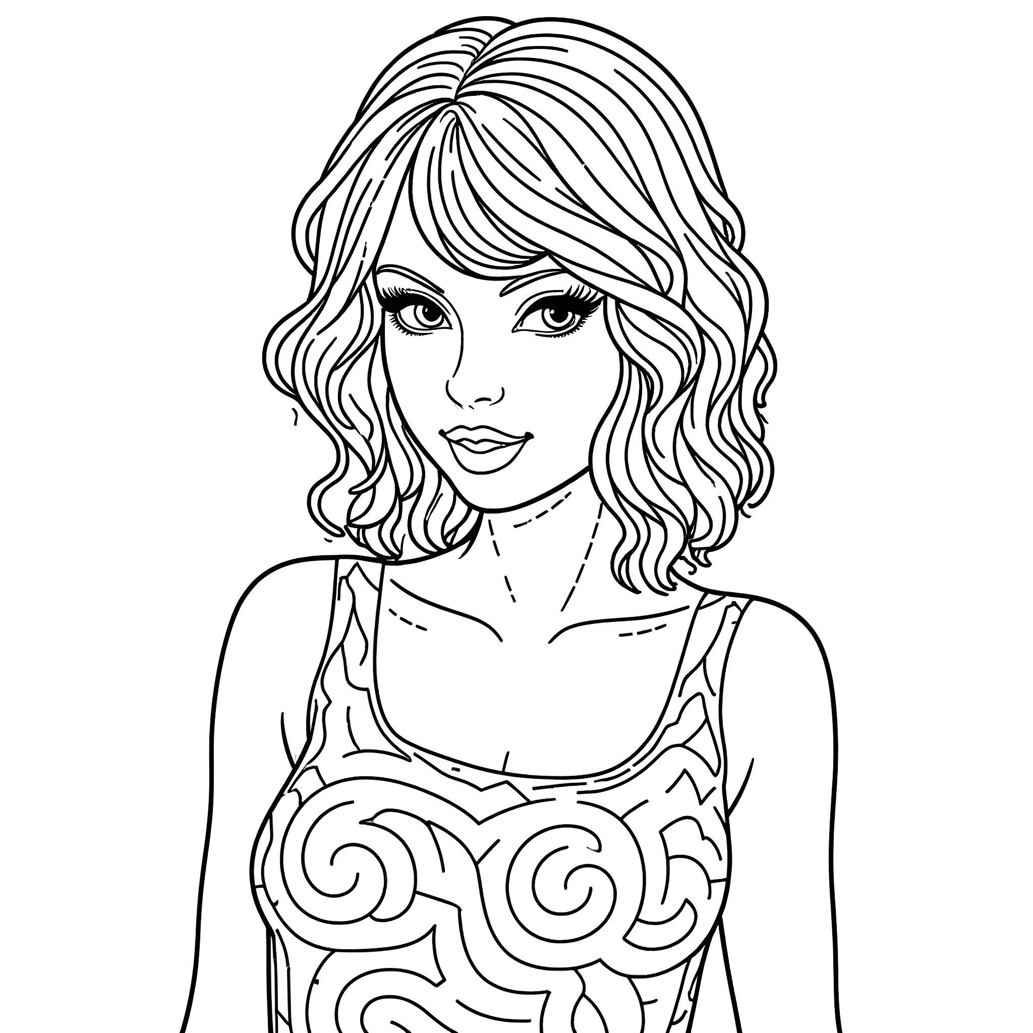 Maze of Feminine Allure Coloring Page (free black-and-white line drawing printable PDF for all, from beginners to advanced learners, including children, teens, adults, and seniors)