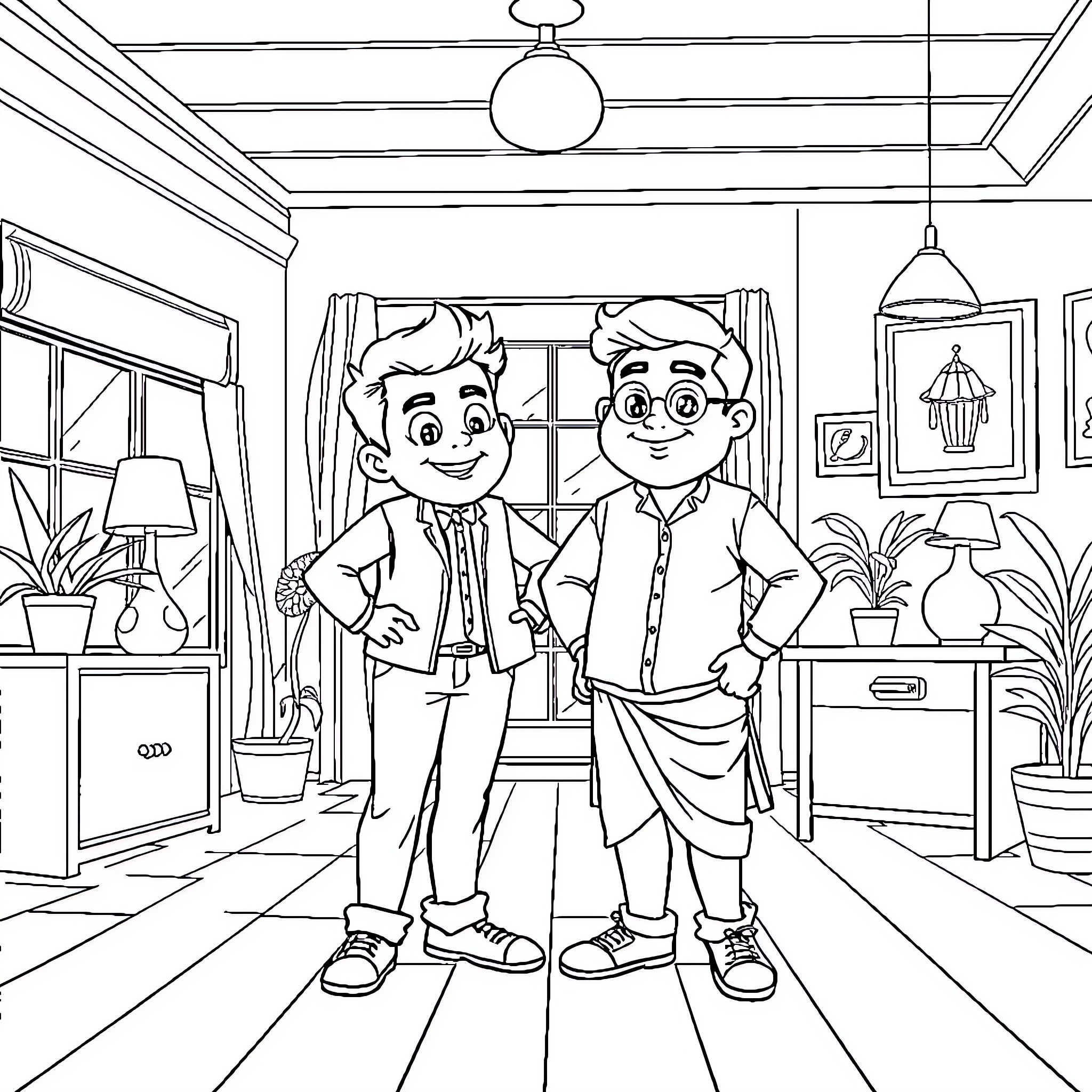 Venum Friendship and Camaraderie Coloring Page (free black-and-white line drawing printable PDF for all, from beginners to advanced learners, including children, teens, adults, and seniors)