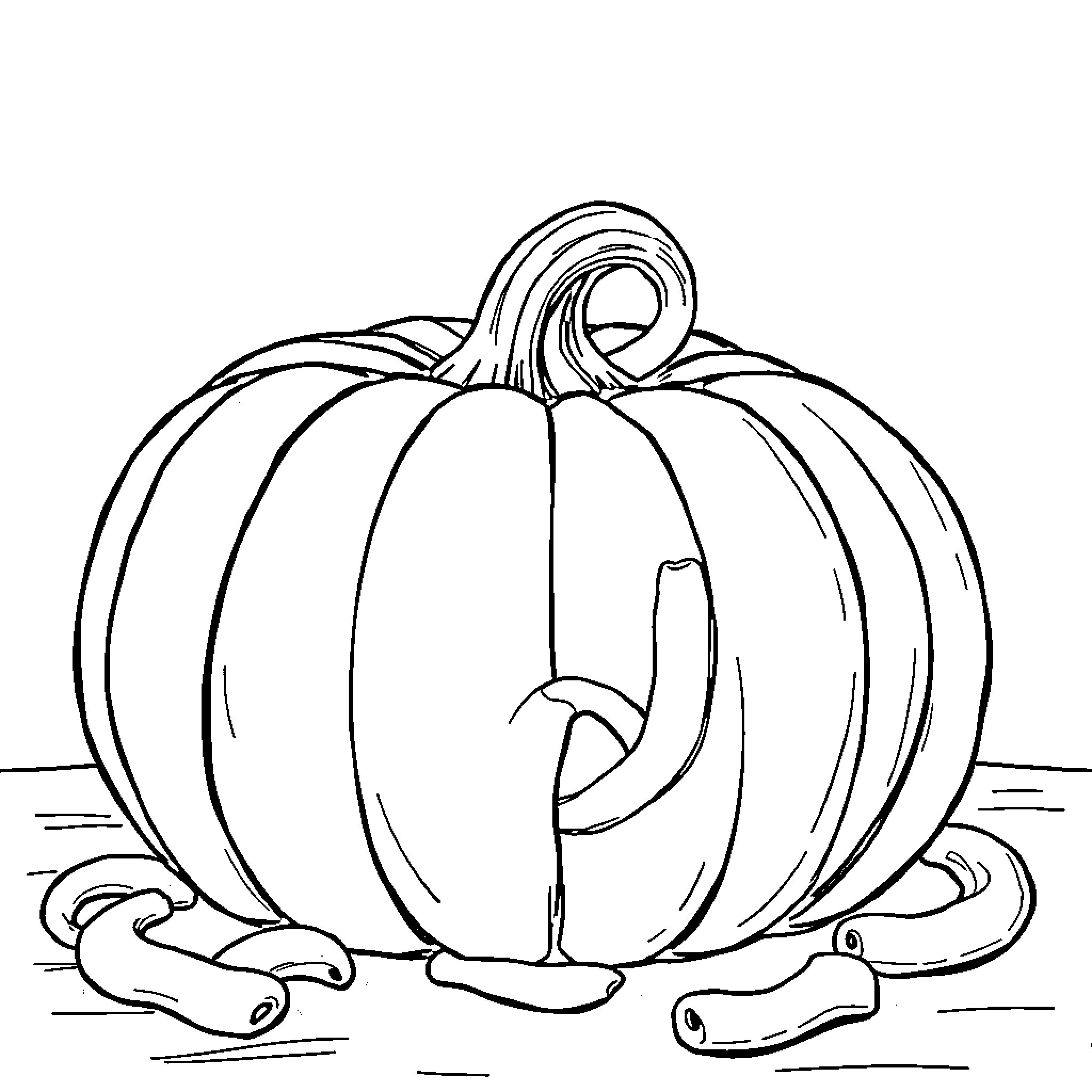 Macaroni pumpkin carving for autumn display Coloring Page (free black-and-white line drawing printable PDF for all, from beginners to advanced learners, including children, teens, adults, and seniors)
