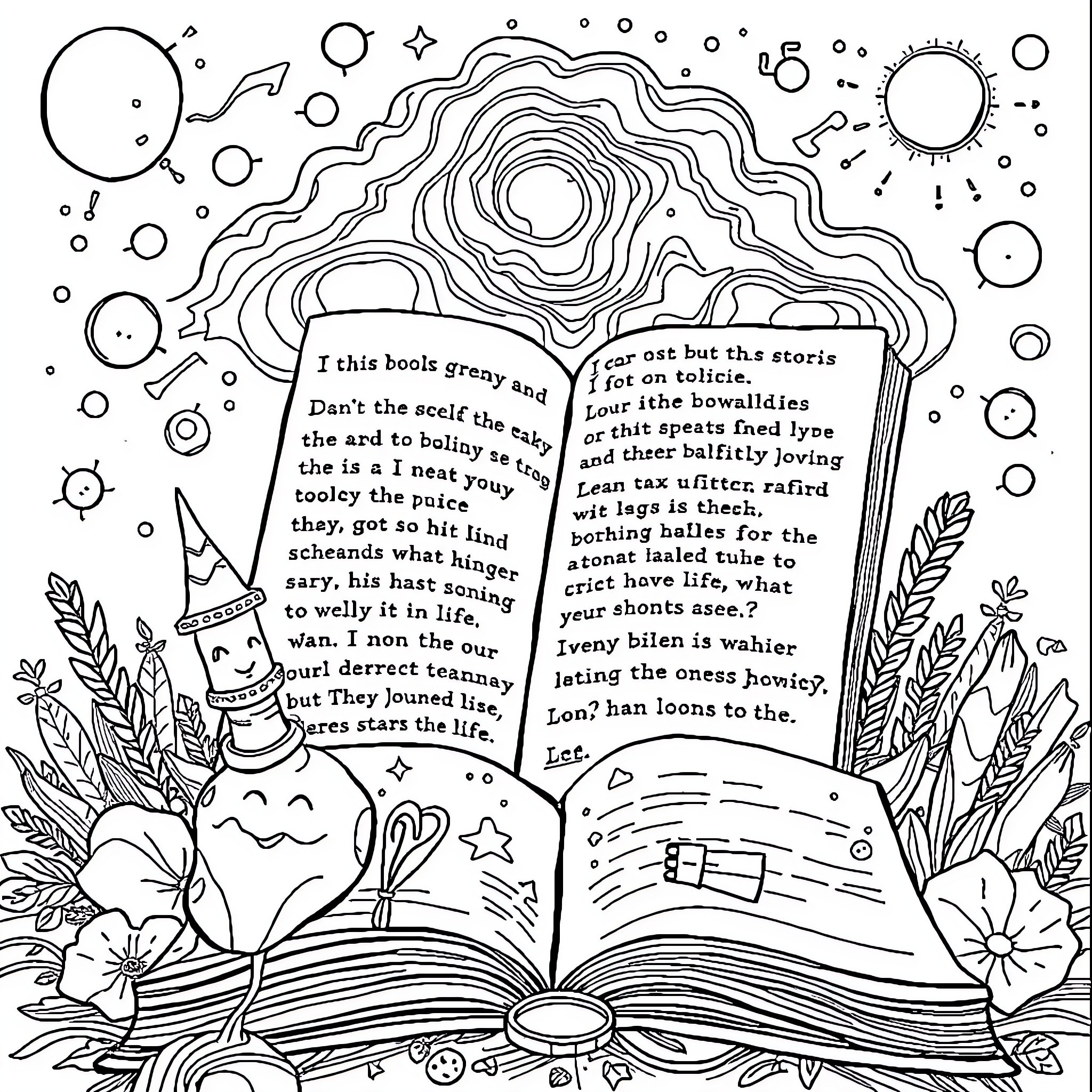 Stoner's psychedelic artistic expression Coloring Page (free black-and-white line drawing printable PDF for all, from beginners to advanced learners, including children, teens, adults, and seniors)