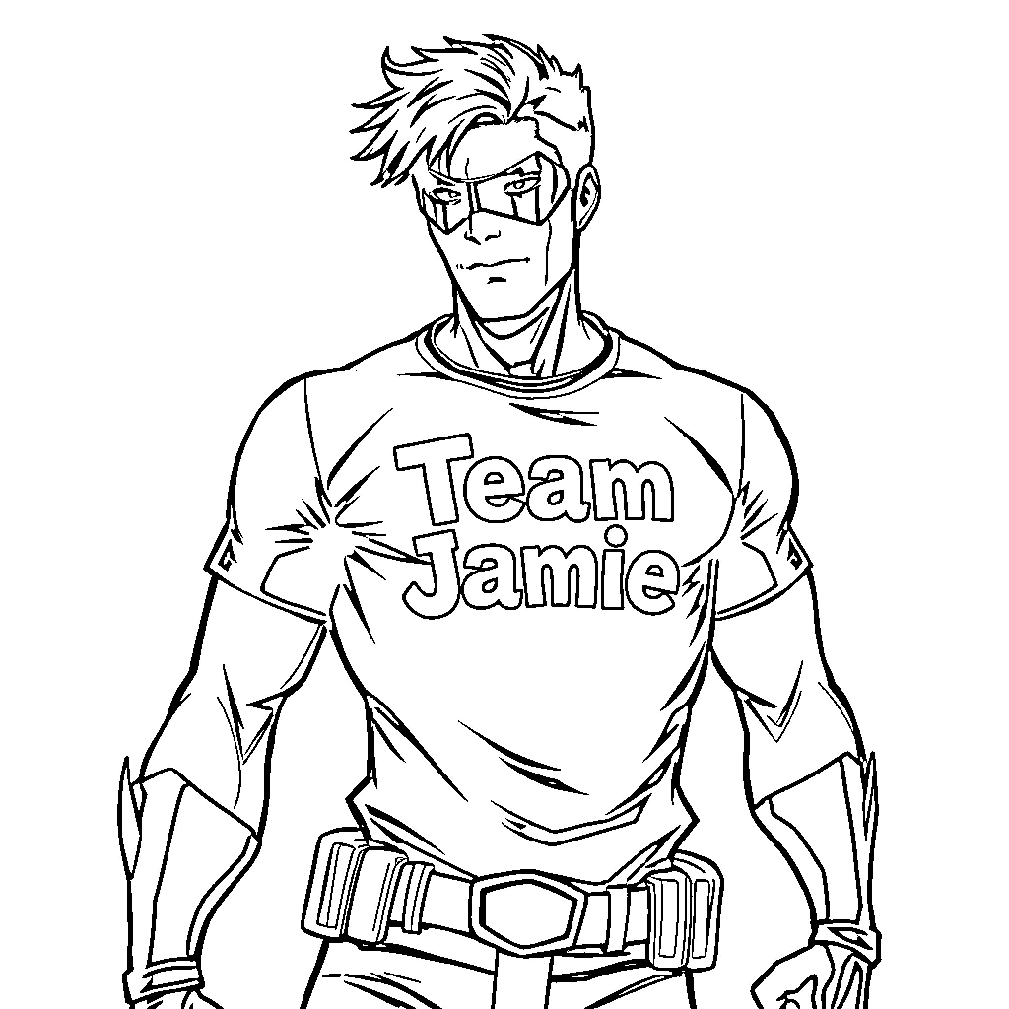 Night Wing's Heroic Persona Coloring Page (free black-and-white line drawing printable PDF for all, from beginners to advanced learners, including children, teens, adults, and seniors)