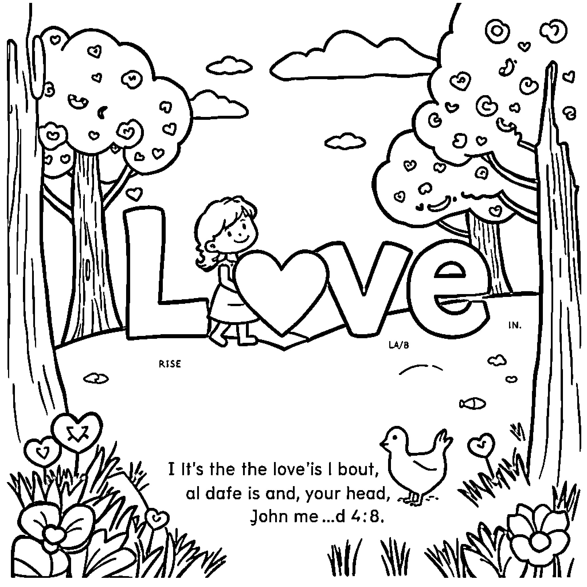 Bible scene of a child's love and faith Coloring Page (free black-and-white line drawing printable PDF for all, from beginners to advanced learners, including children, teens, adults, and seniors)