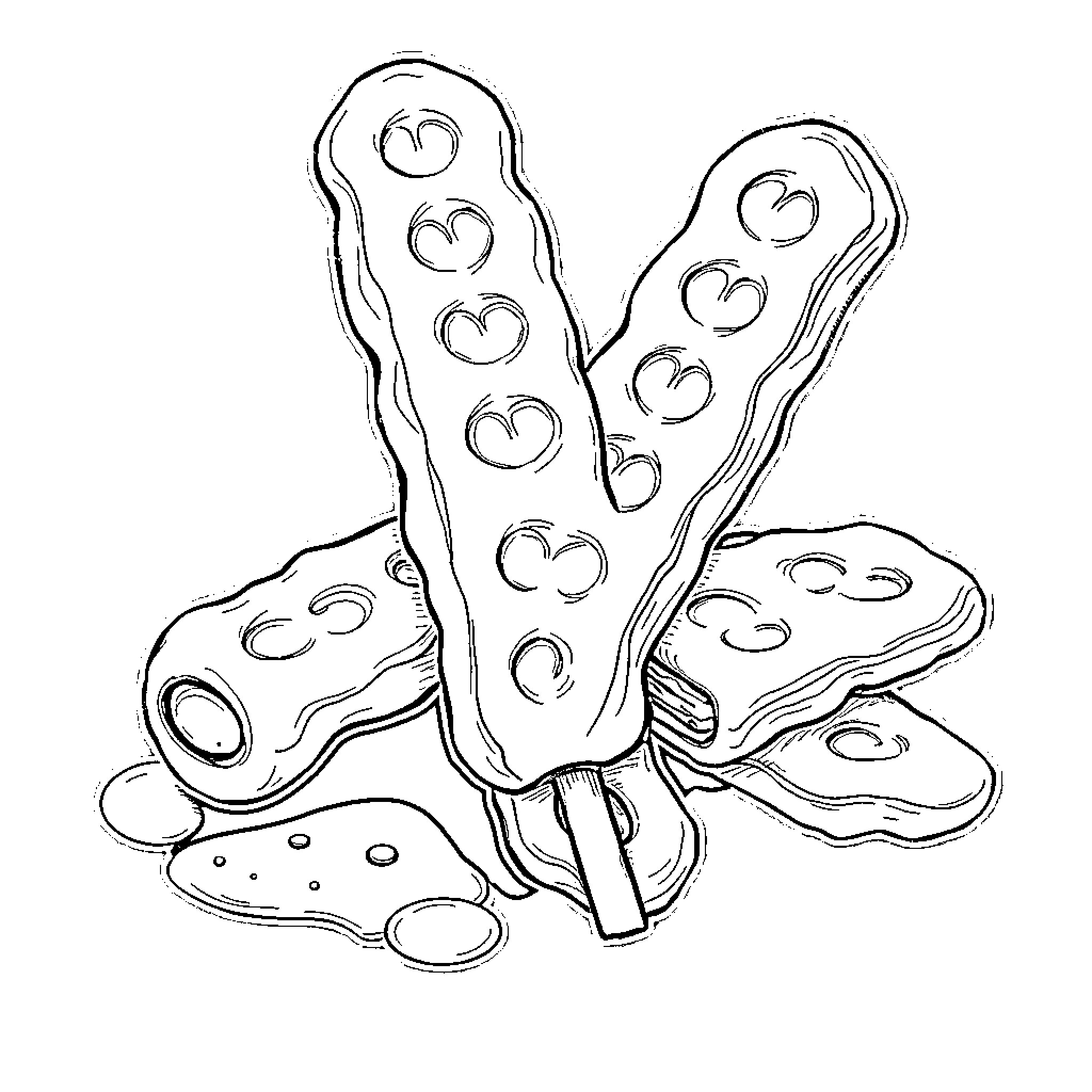 Felek's Whimsical Butterfly Shapes Coloring Page (free black-and-white line drawing printable PDF for all, from beginners to advanced learners, including children, teens, adults, and seniors)