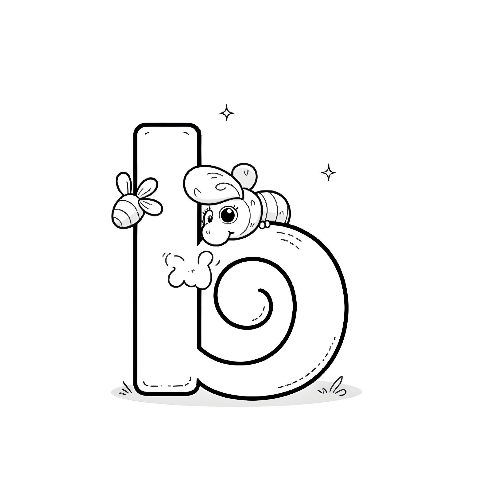 Bee taking selfie with mobile phone Coloring Page (free black-and-white line drawing printable PDF for all, from beginners to advanced learners, including children, teens, adults, and seniors)