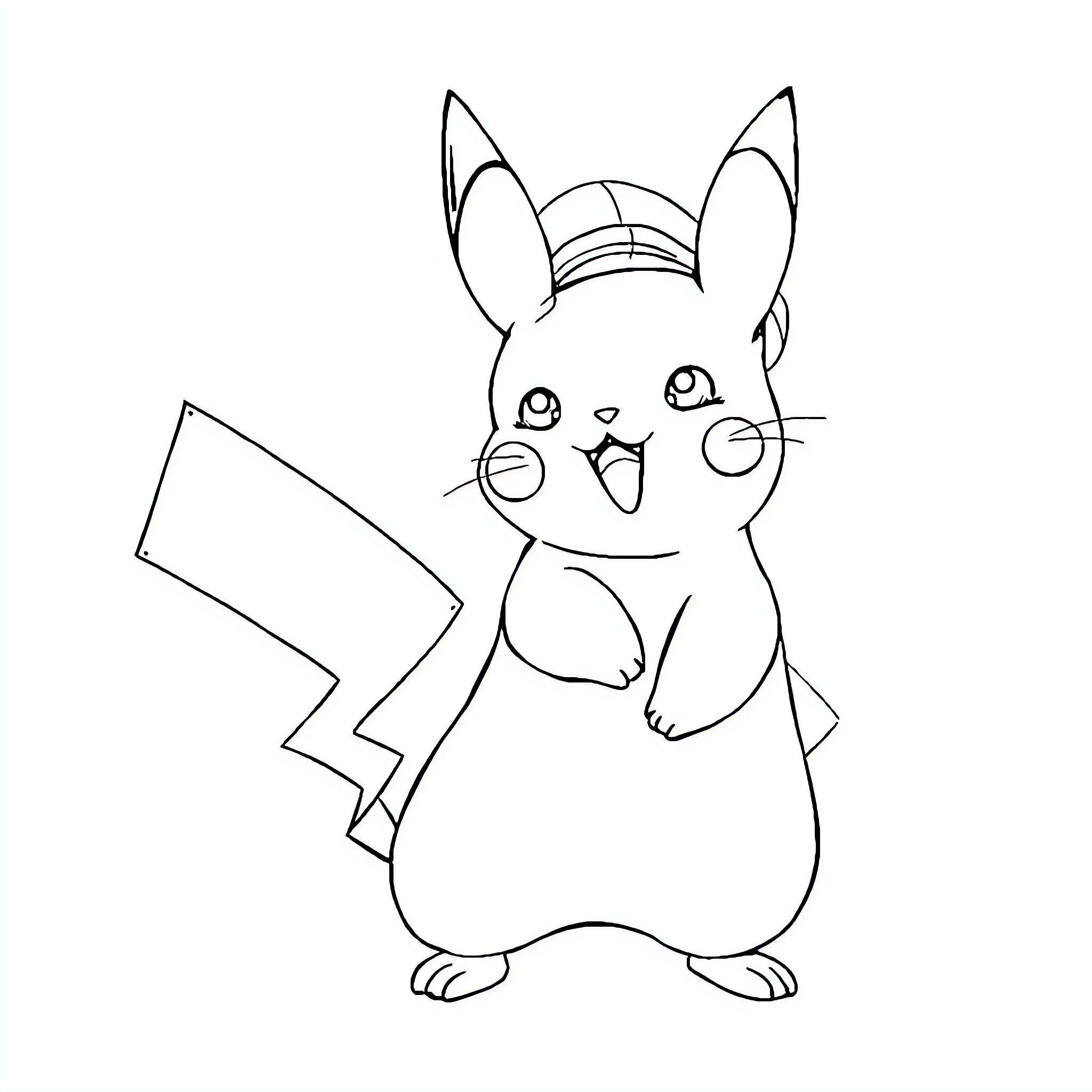 Cat character with cute expression Coloring Page (free black-and-white line drawing printable PDF for all, from beginners to advanced learners, including children, teens, adults, and seniors)