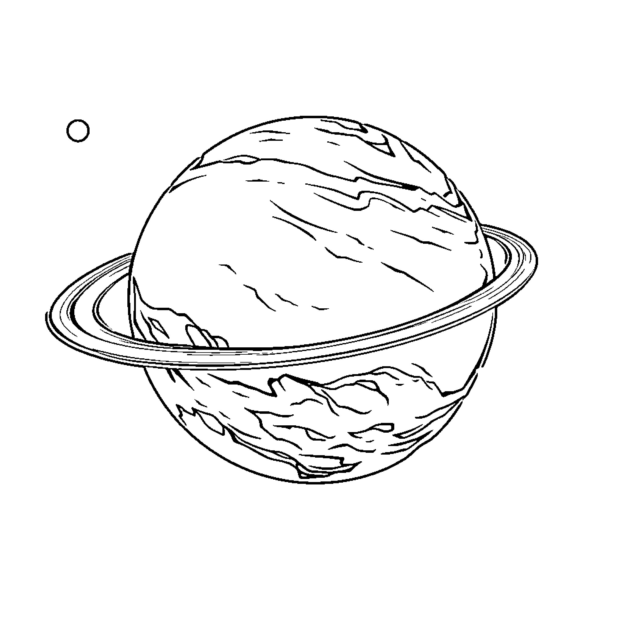 Pluto, the distant planet with swirling atmosphere Coloring Page (free black-and-white line drawing printable PDF for all, from beginners to advanced learners, including children, teens, adults, and seniors)