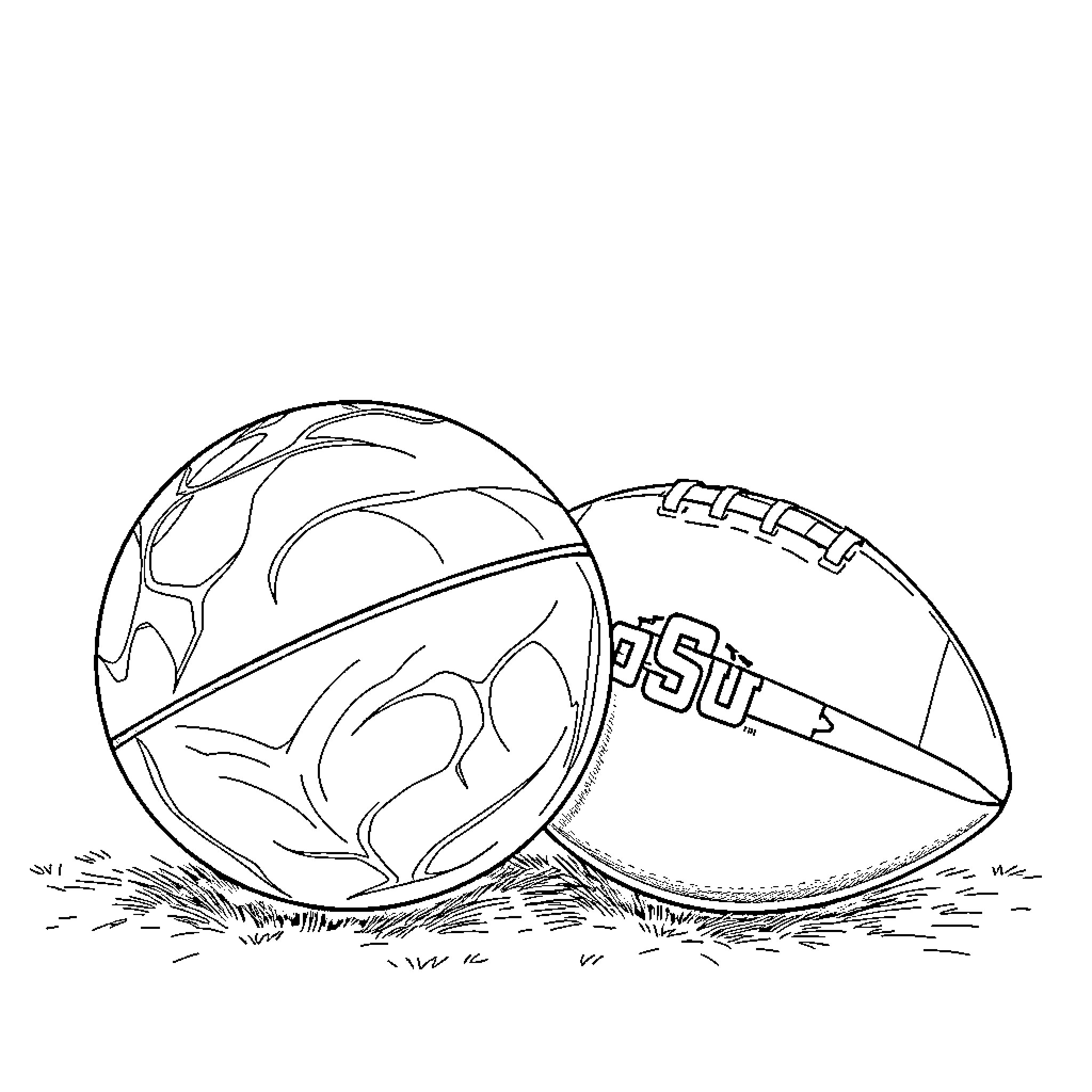 Pokémon Ball resting on grassy field Coloring Page (free black-and-white line drawing printable PDF for all, from beginners to advanced learners, including children, teens, adults, and seniors)