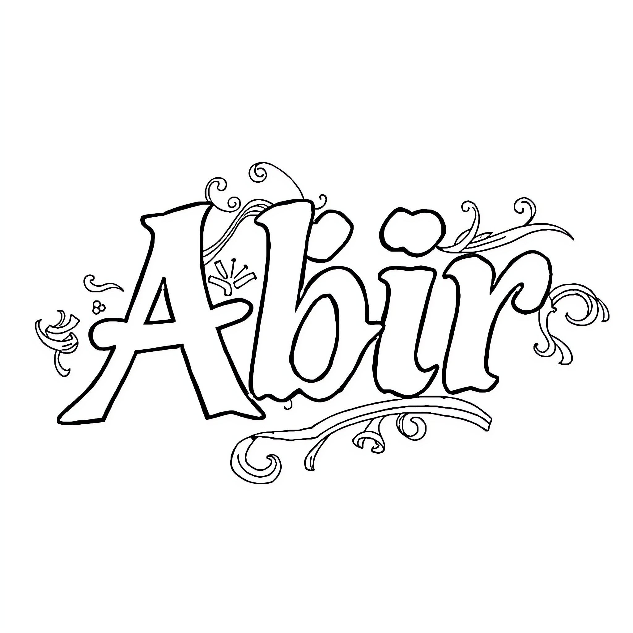 Tattoo featuring ornate calligraphy text Coloring Page (free black-and-white line drawing printable PDF for all, from beginners to advanced learners, including children, teens, adults, and seniors)