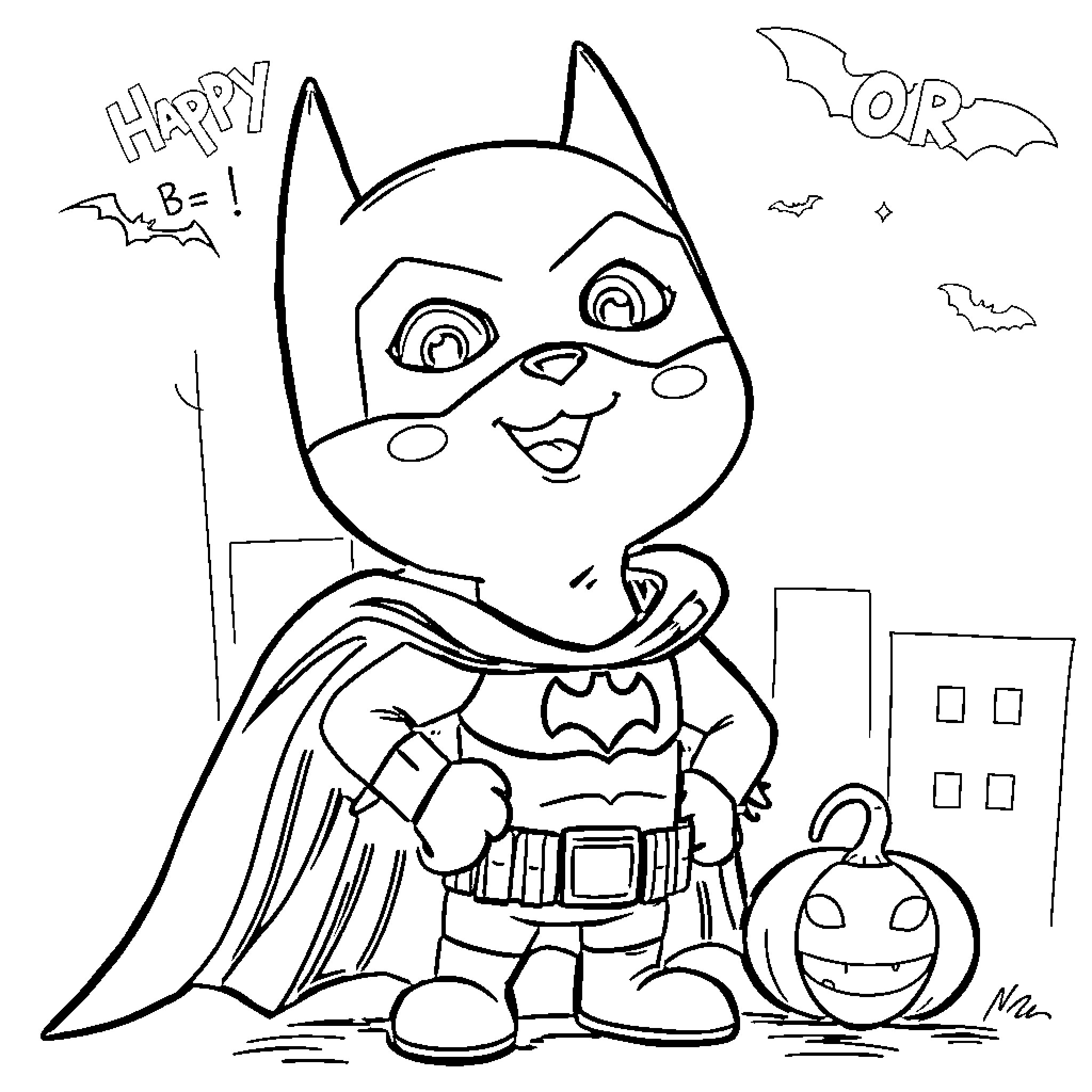 Bluey's Halloween Adventure Coloring Page (free black-and-white line drawing printable PDF for all, from beginners to advanced learners, including children, teens, adults, and seniors)