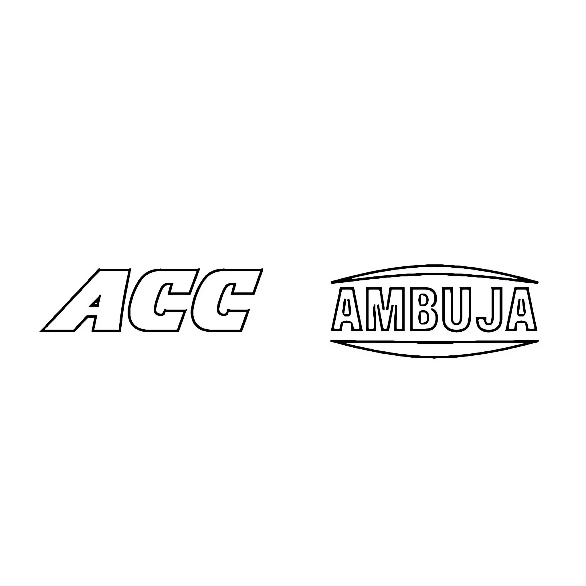 ACC Ambuja logos displayed Coloring Page (free black-and-white line drawing printable PDF for all, from beginners to advanced learners, including children, teens, adults, and seniors)