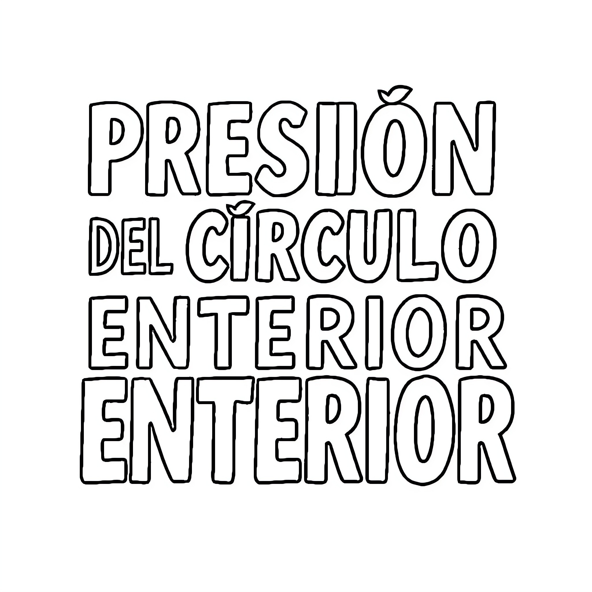 Círculo Interior Presión del Círculo Enterior Enterior Coloring Page (free black-and-white line drawing printable PDF for all, from beginners to advanced learners, including children, teens, adults, and seniors)