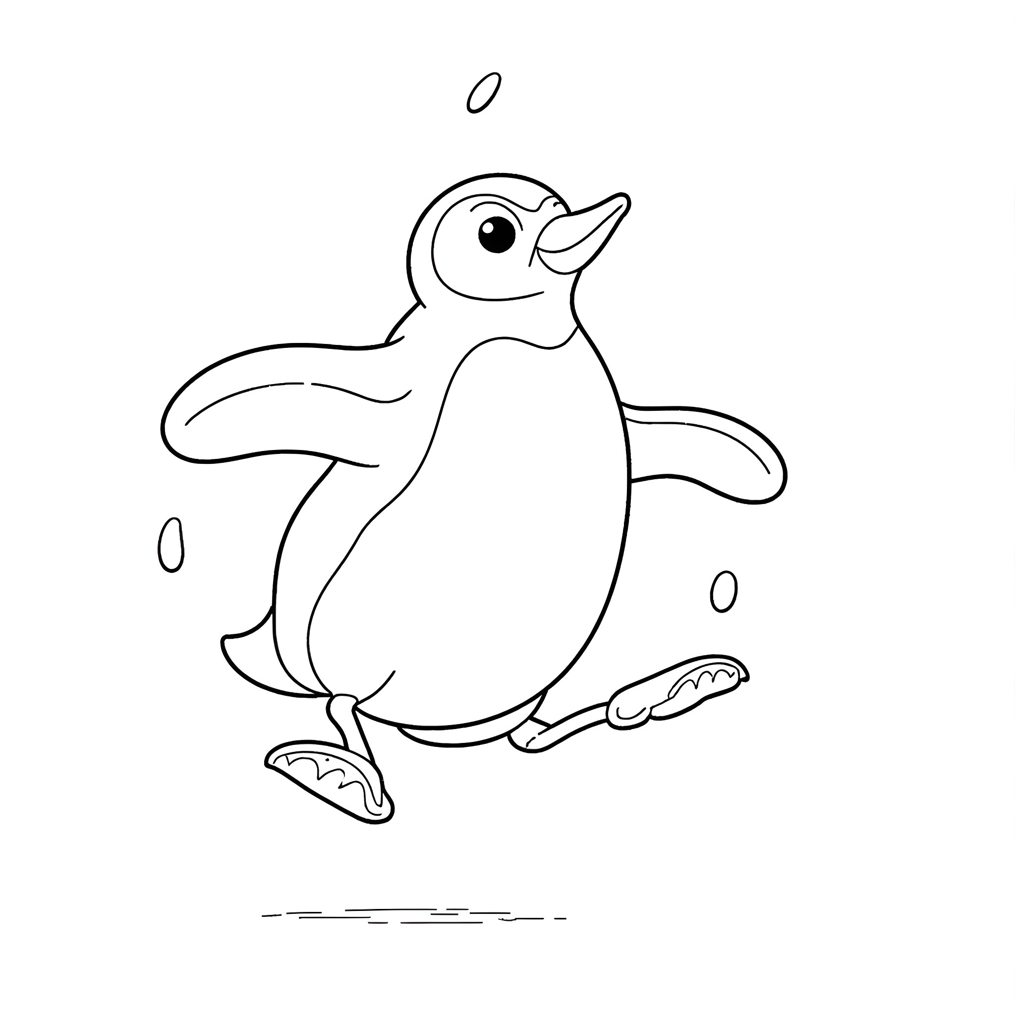 Pepa the playful penguin Coloring Page (free black-and-white line drawing printable PDF for all, from beginners to advanced learners, including children, teens, adults, and seniors)