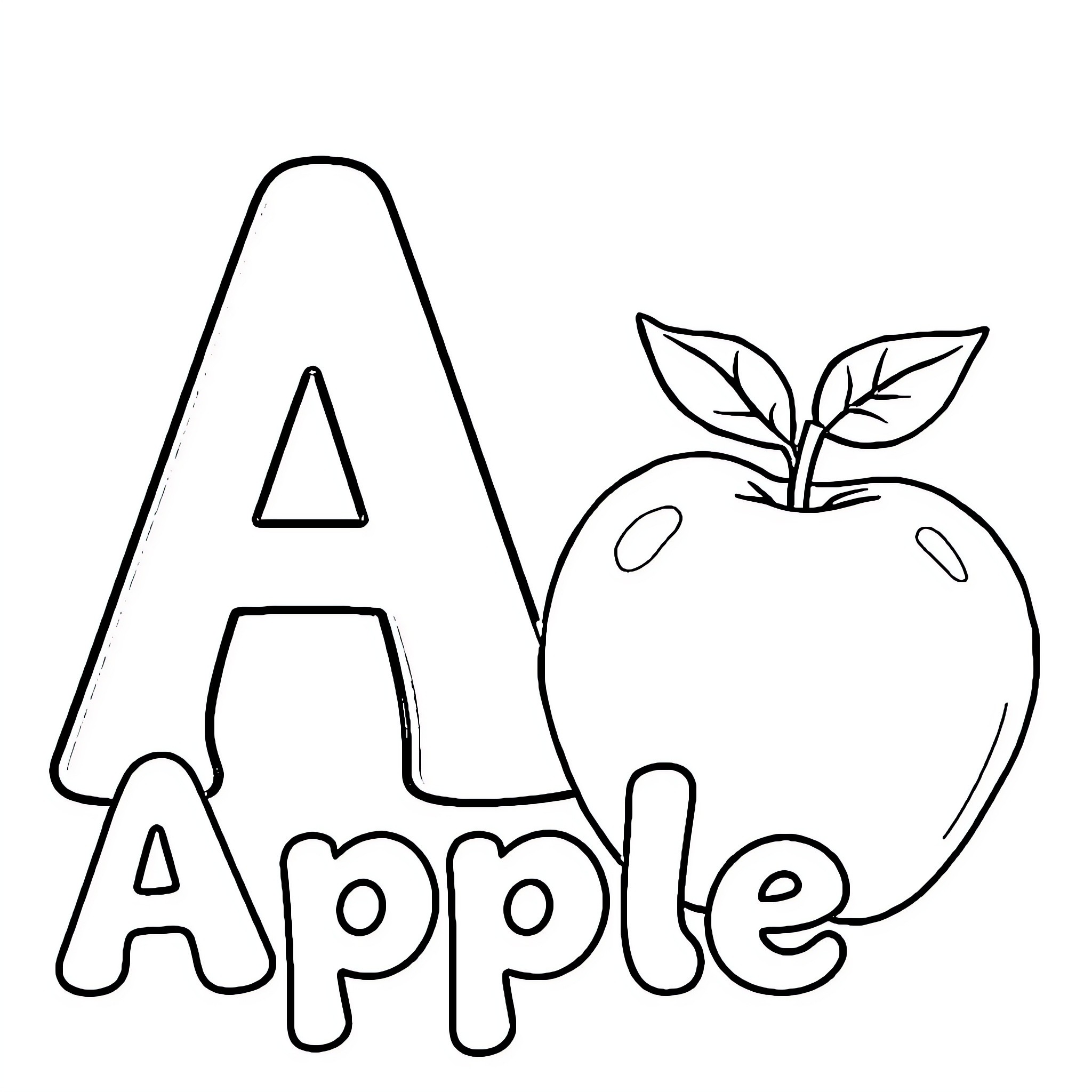 Apple coloring activity with fruit drawing Coloring Page (free black-and-white line drawing printable PDF for all, from beginners to advanced learners, including children, teens, adults, and seniors)