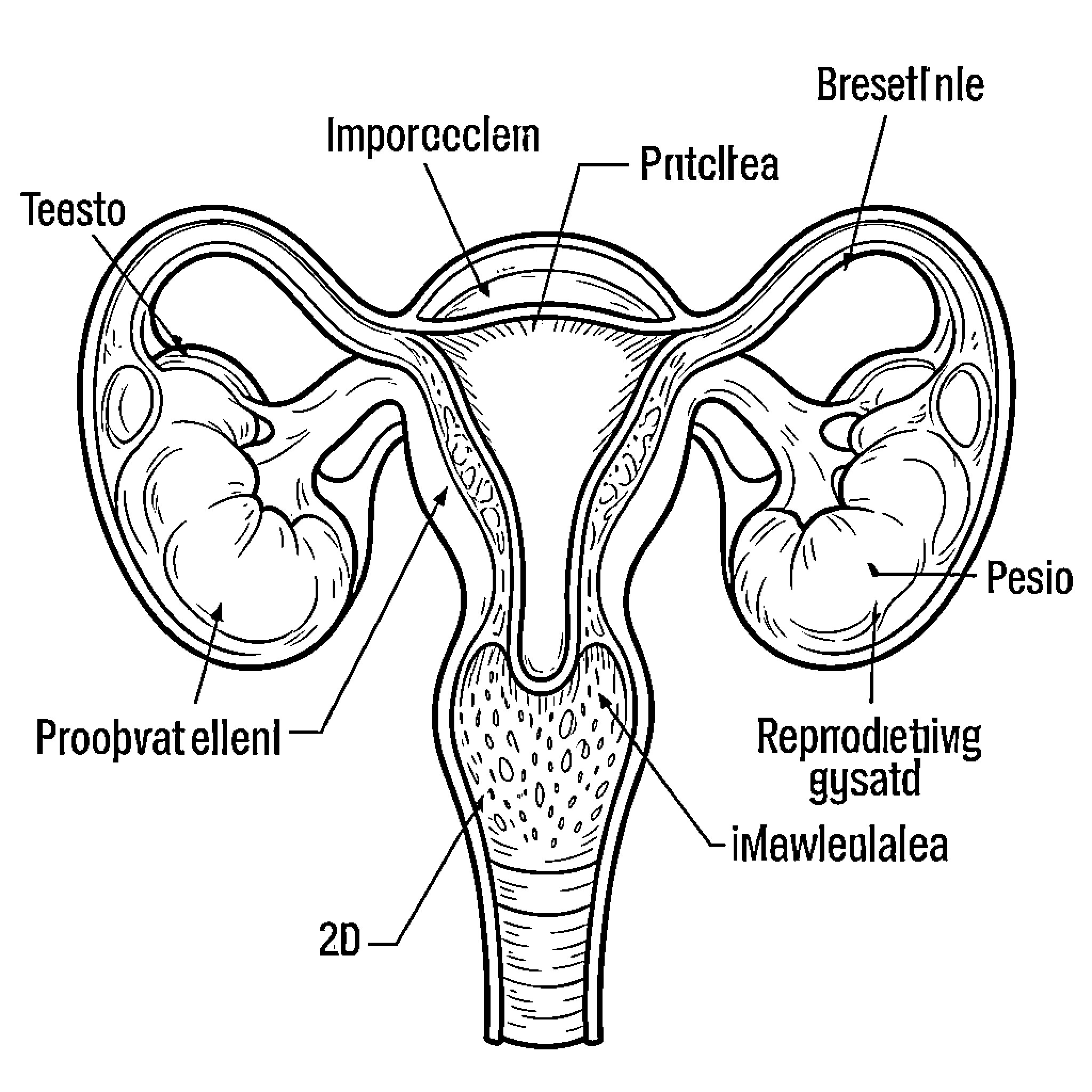 Male Reproductive System - Detailed Anatomical Diagram Coloring Page (free black-and-white line drawing printable PDF for all, from beginners to advanced learners, including children, teens, adults, and seniors)