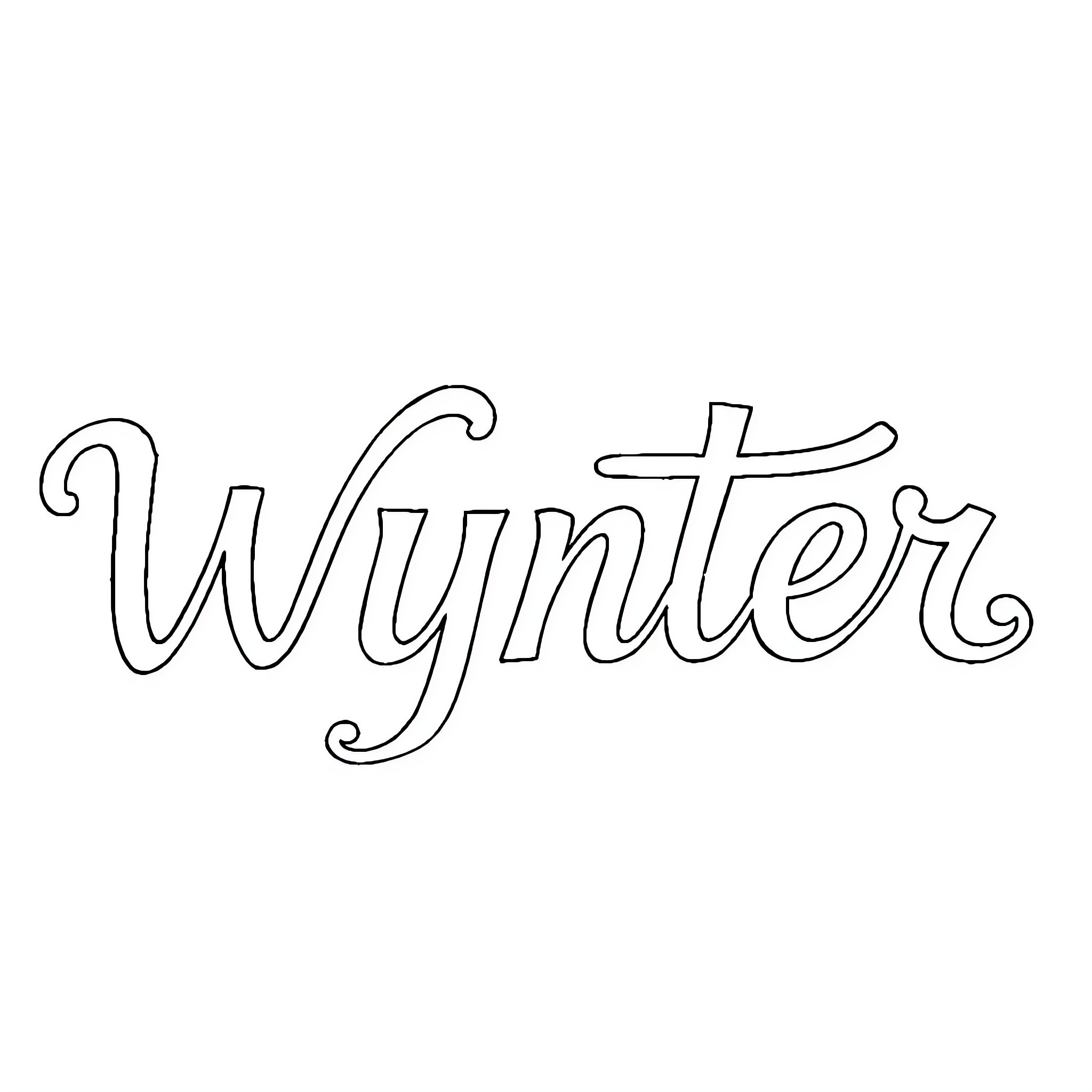 Wynter enjoying winter activity Coloring Page (free black-and-white line drawing printable PDF for all, from beginners to advanced learners, including children, teens, adults, and seniors)