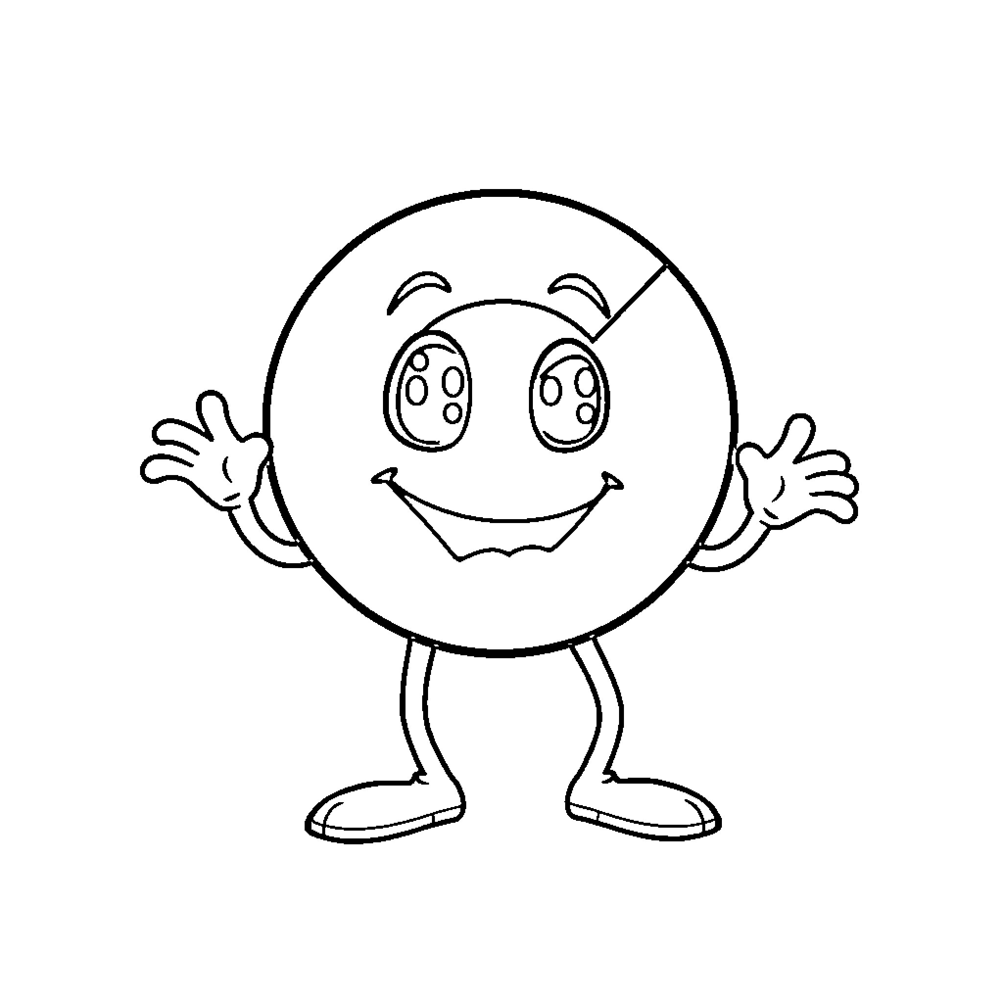 Google Logo Character Happily Waving Arms Coloring Page (free black-and-white line drawing printable PDF for all, from beginners to advanced learners, including children, teens, adults, and seniors)