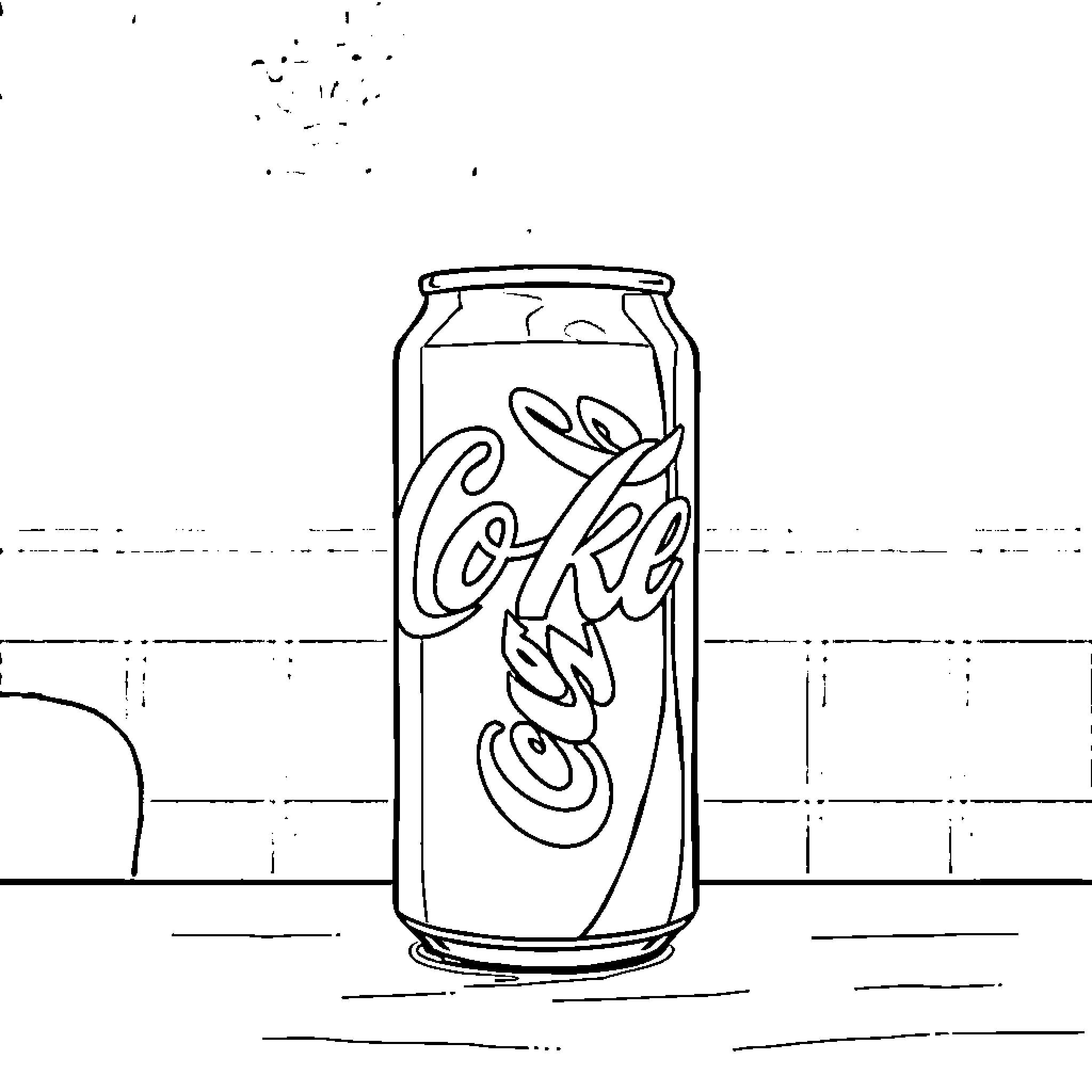 Coke can with abstract design Coloring Page (free black-and-white line drawing printable PDF for all, from beginners to advanced learners, including children, teens, adults, and seniors)
