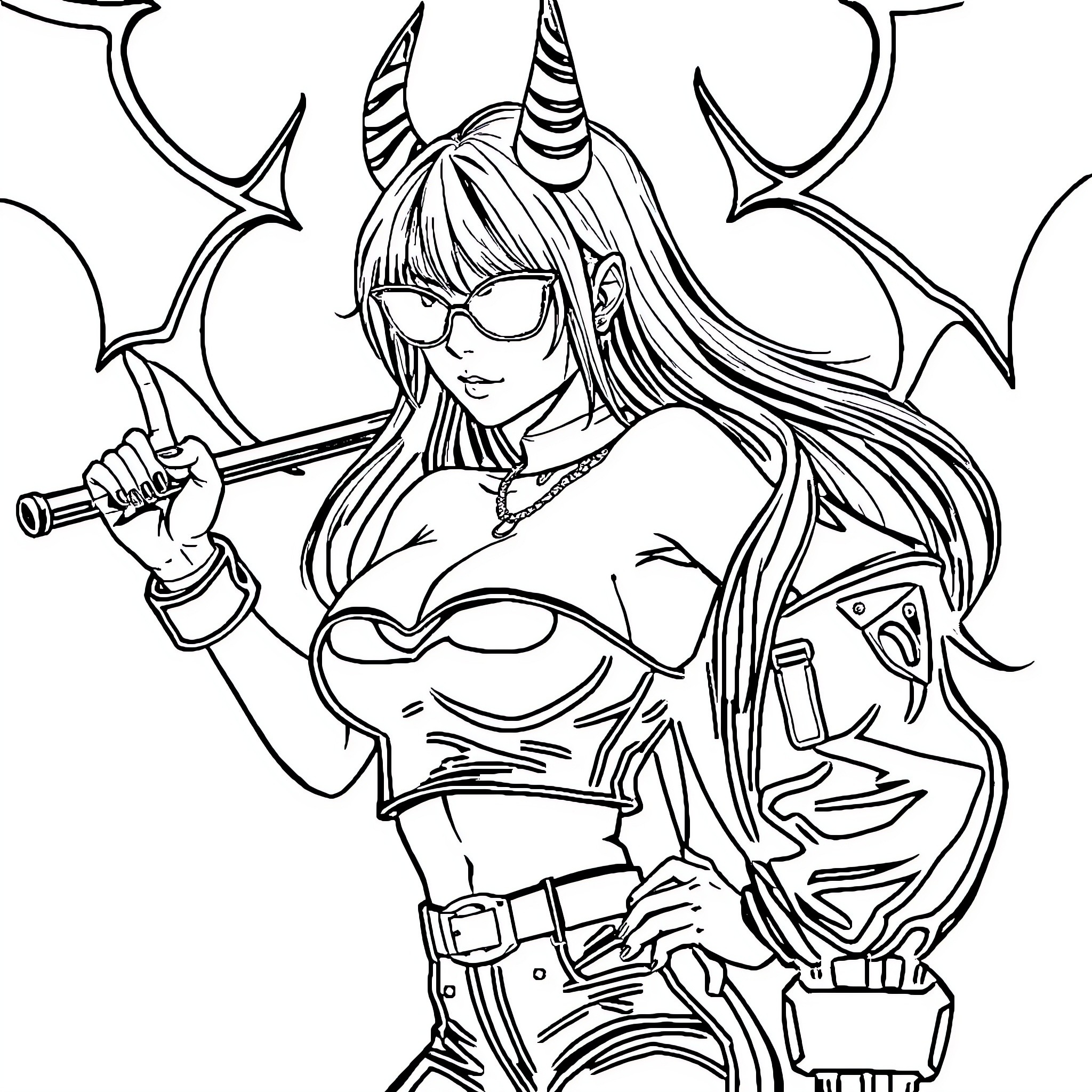 Ruby's Fierce Warrior Transformation Coloring Page (free black-and-white line drawing printable PDF for all, from beginners to advanced learners, including children, teens, adults, and seniors)