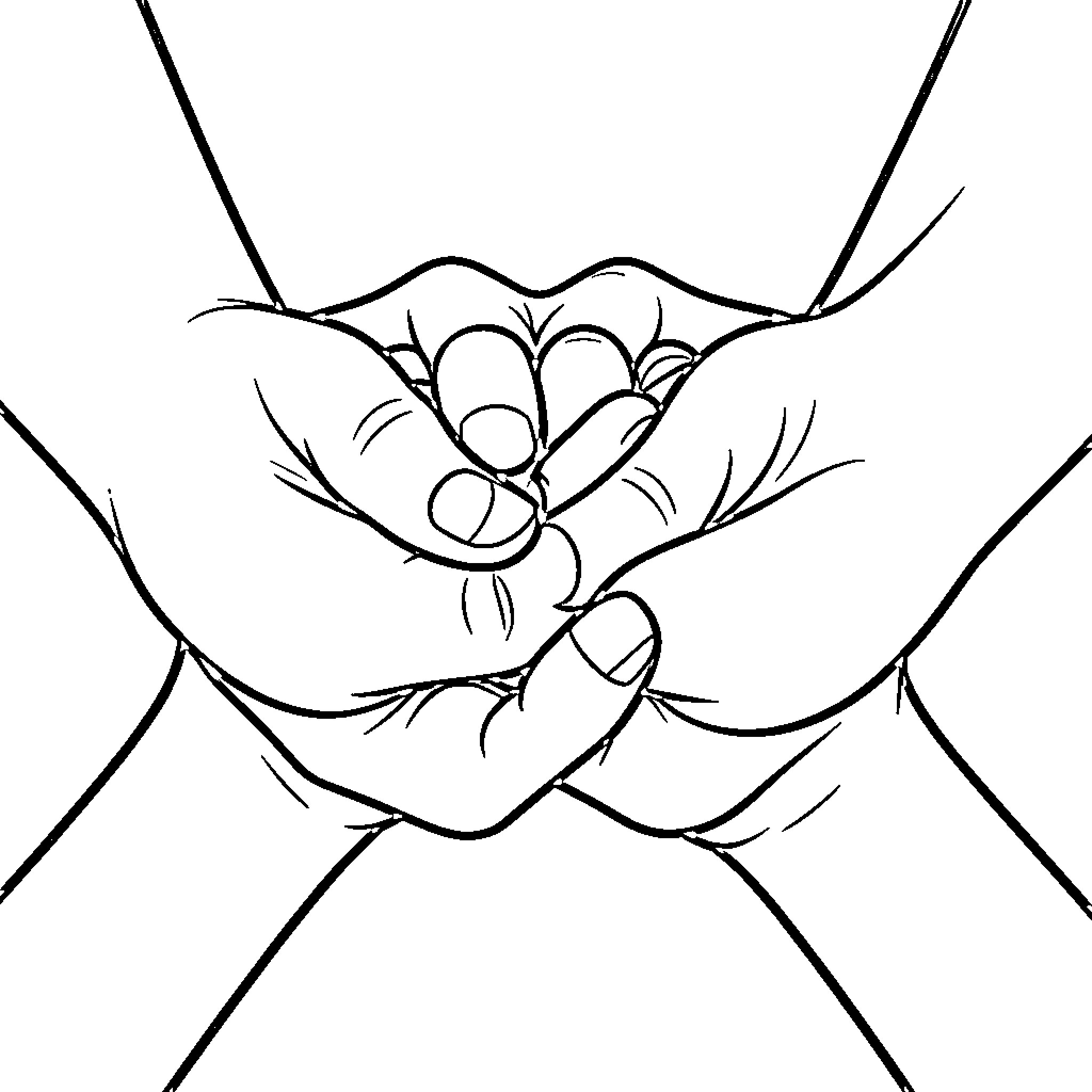 Tooth Held Gently in Cupped Hands Coloring Page (free black-and-white line drawing printable PDF for all, from beginners to advanced learners, including children, teens, adults, and seniors)