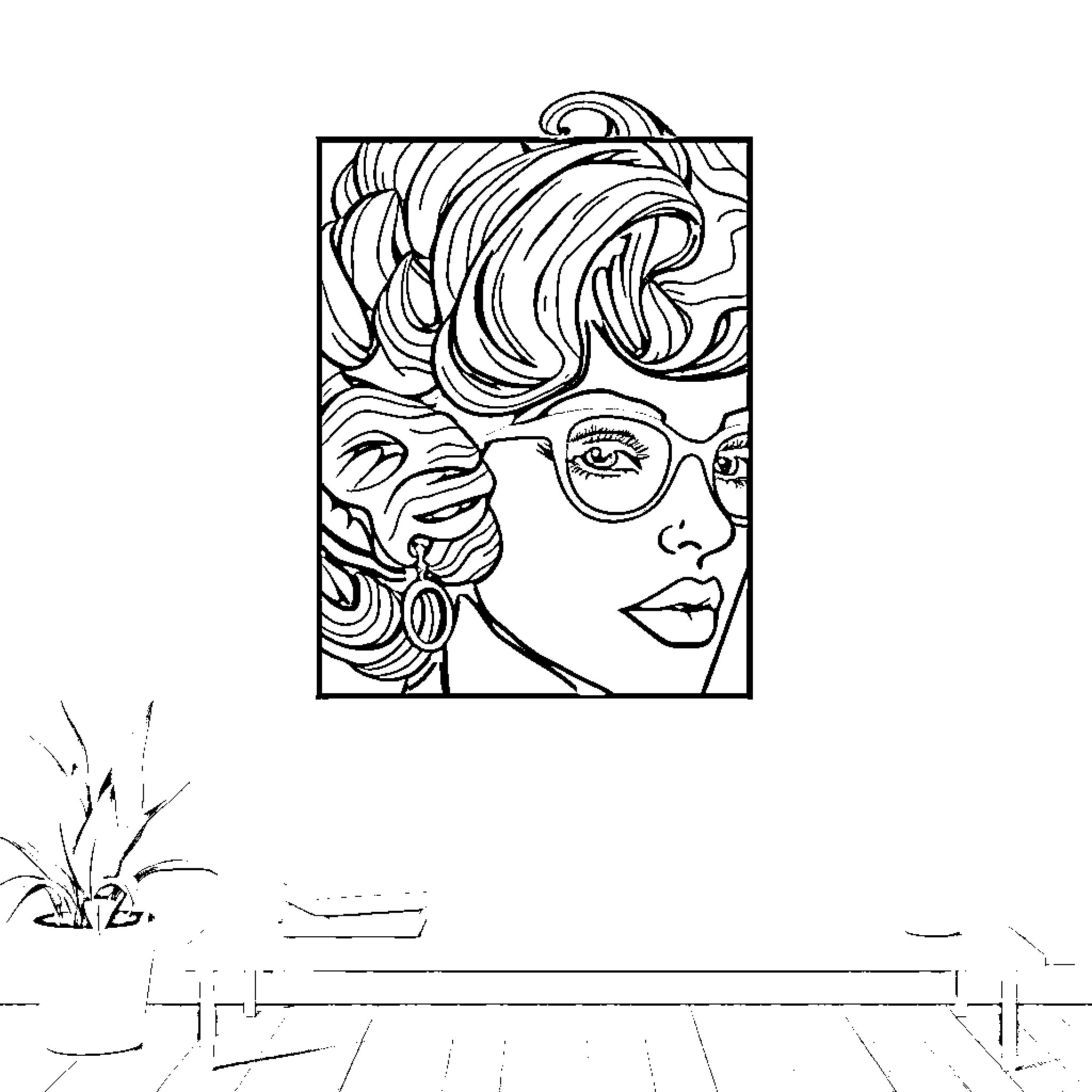 Gerrera's Expressive Portrait Coloring Page (free black-and-white line drawing printable PDF for all, from beginners to advanced learners, including children, teens, adults, and seniors)