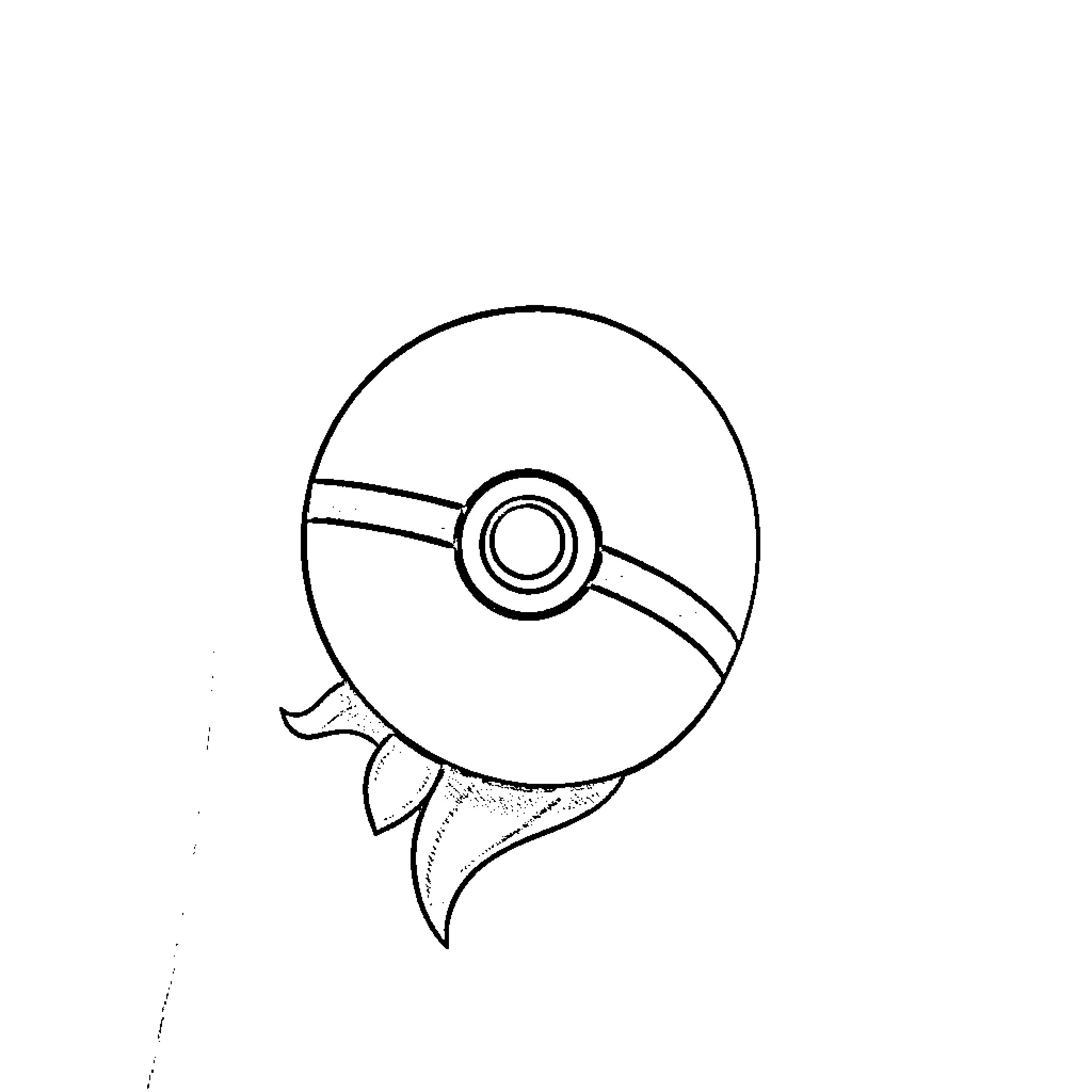 Pokeball opening to reveal creature within Coloring Page (free black-and-white line drawing printable PDF for all, from beginners to advanced learners, including children, teens, adults, and seniors)