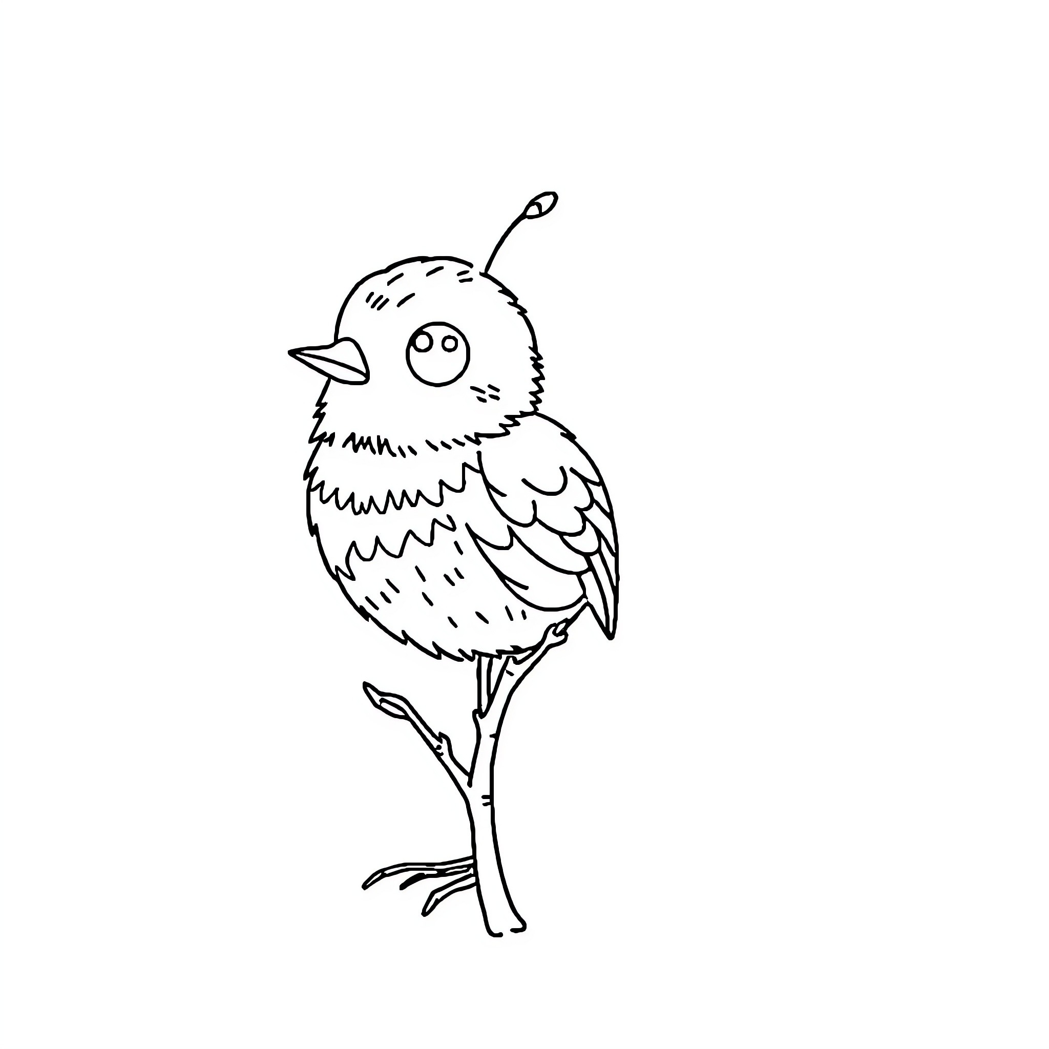 Sprunki Bird with Quirky Expression Coloring Page (free black-and-white line drawing printable PDF for all, from beginners to advanced learners, including children, teens, adults, and seniors)